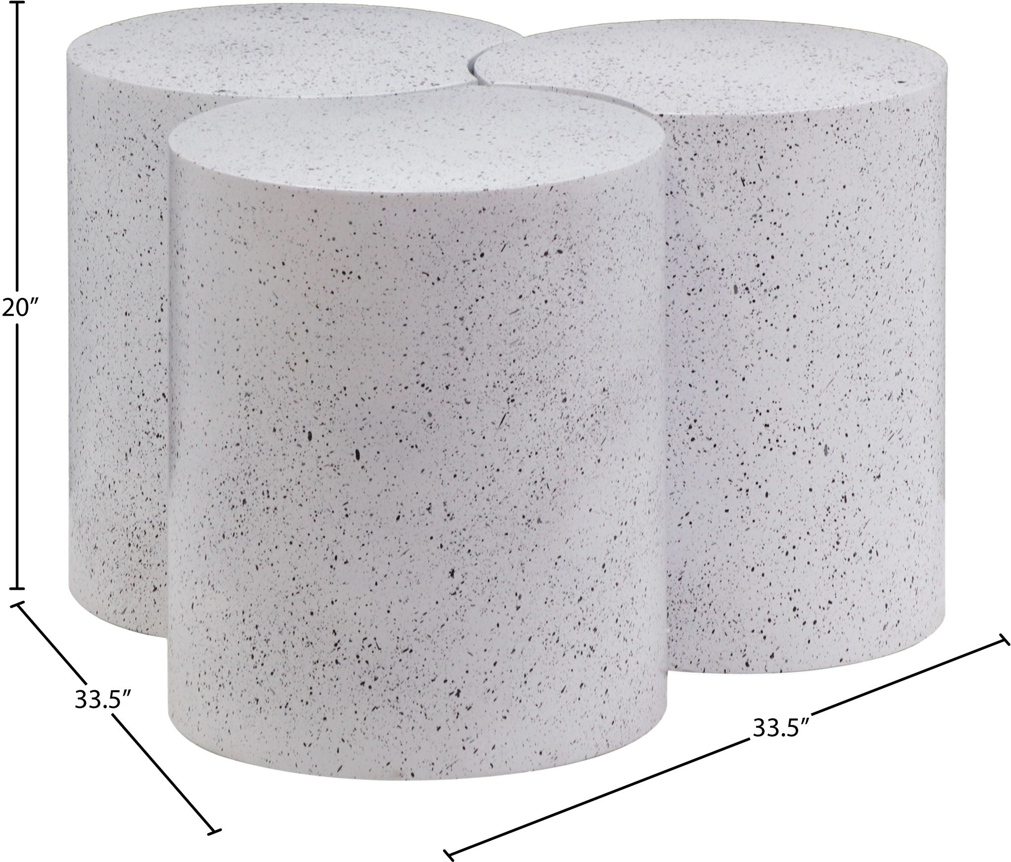 Dimple - 3 Piece Modular Coffee Table - Terazzo Finish