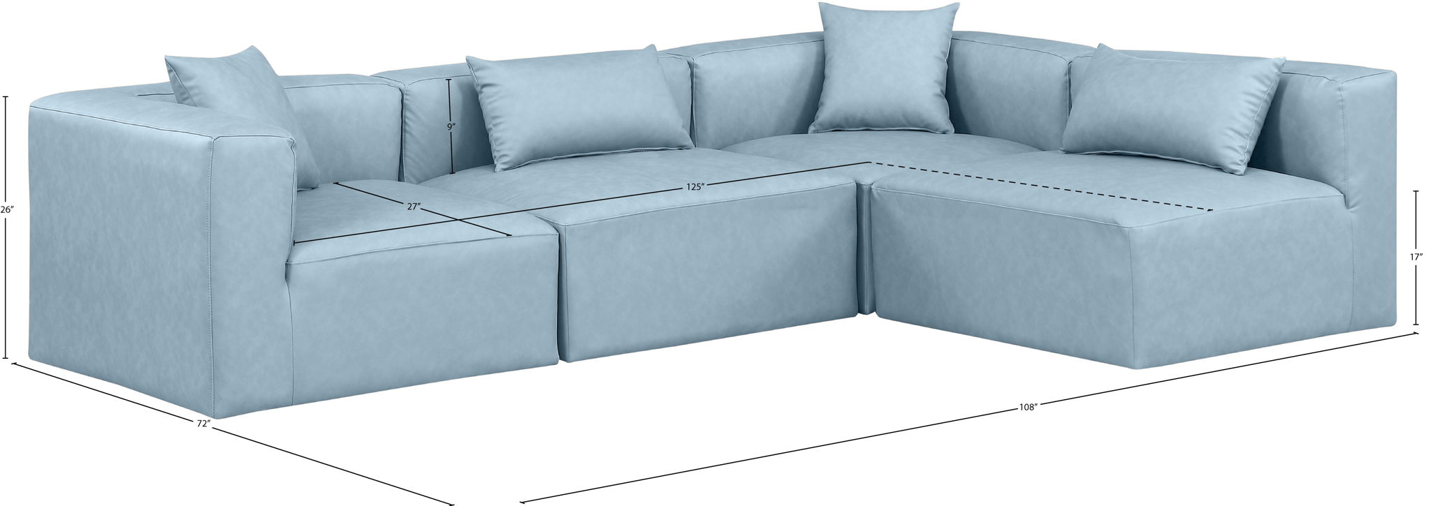 Cube - 4 Piece Modular Corner Sectional