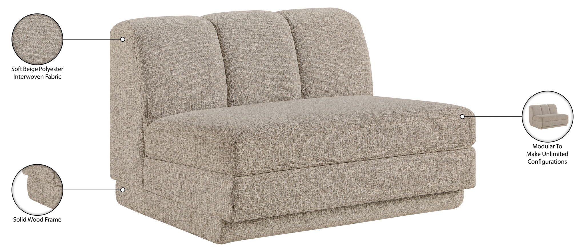 Modari - Fabric Upholstered Armless Chair