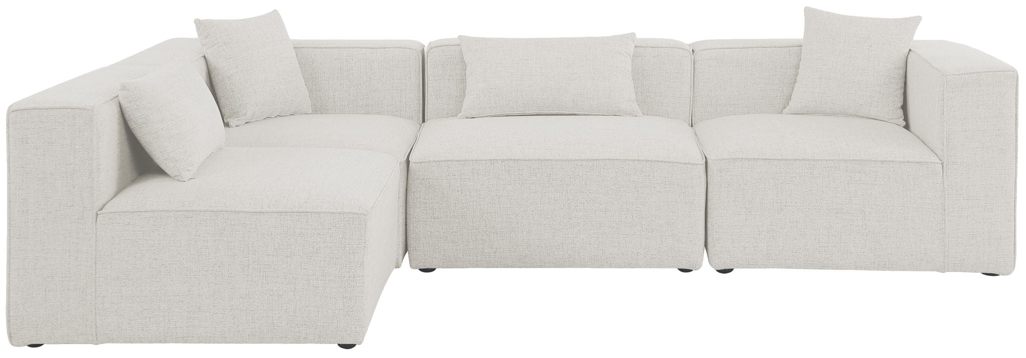 Cube - Linen 4 Piece Modular Corner Sectional