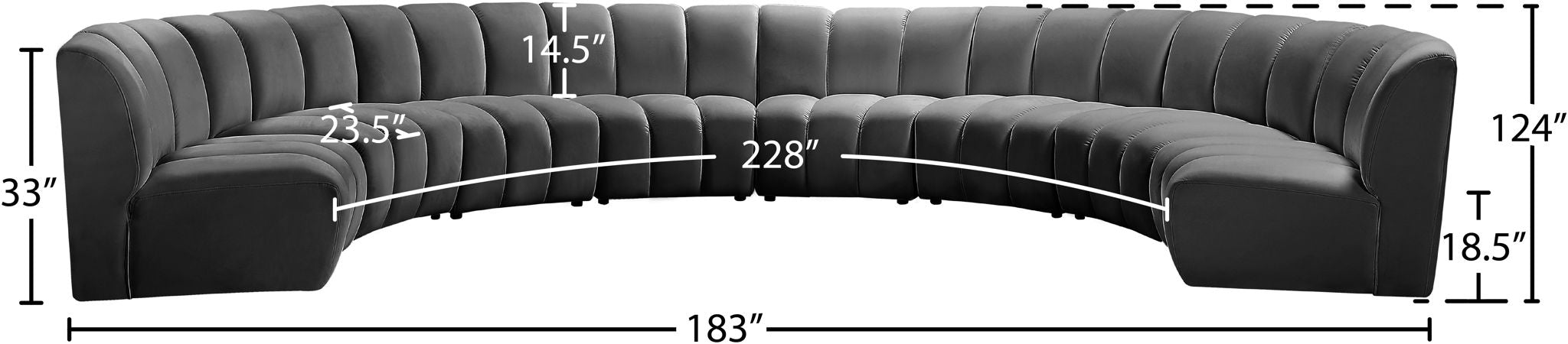 Infinity - 8 Piece Velvet Modular Sectional