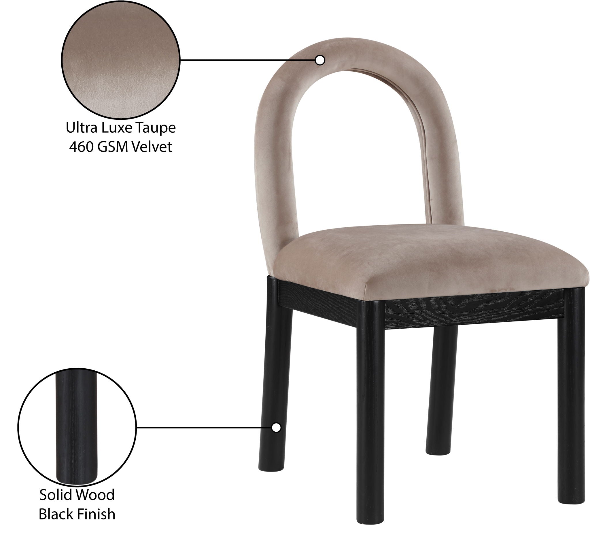 Conrad - Velvet Dining Chair With Black Legs