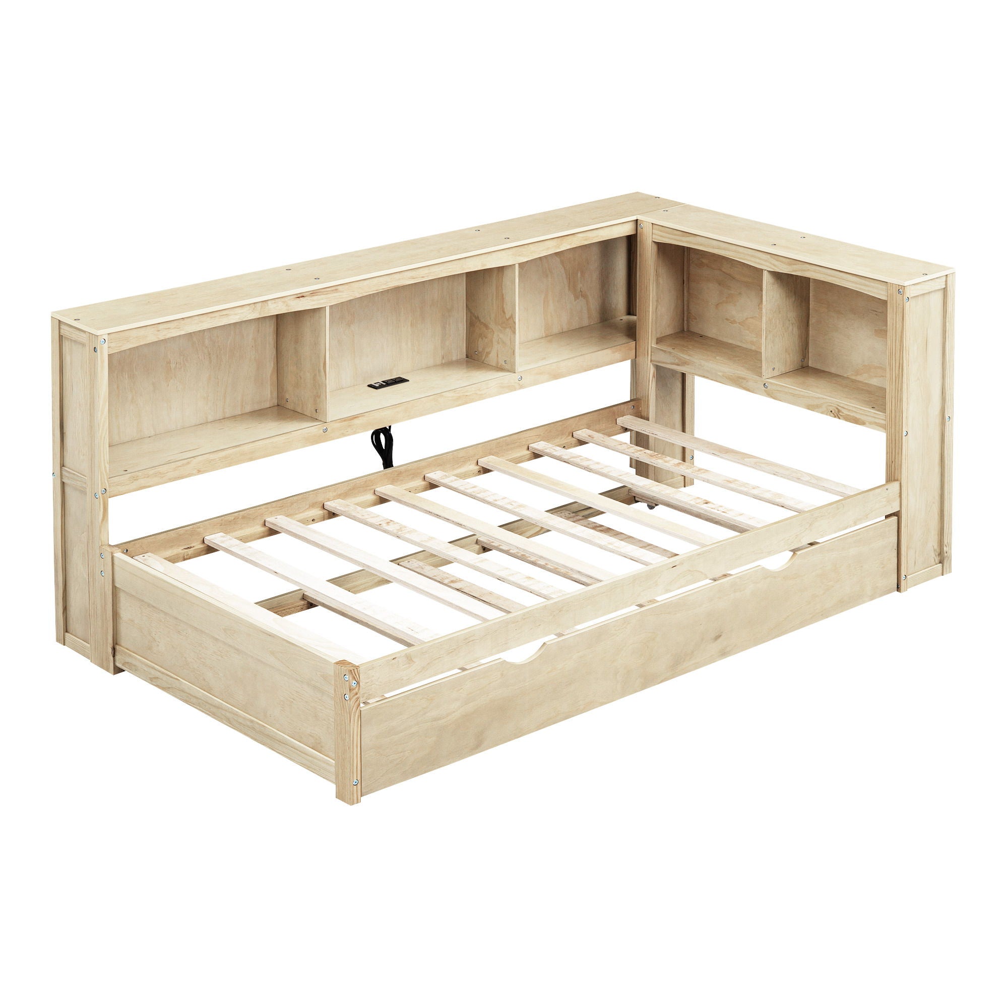 Daybed With Trundle, Storage Cabinets, USB Ports
