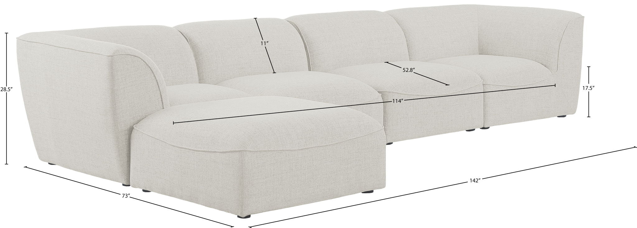 Miramar - 5 Piece Modular Sectional