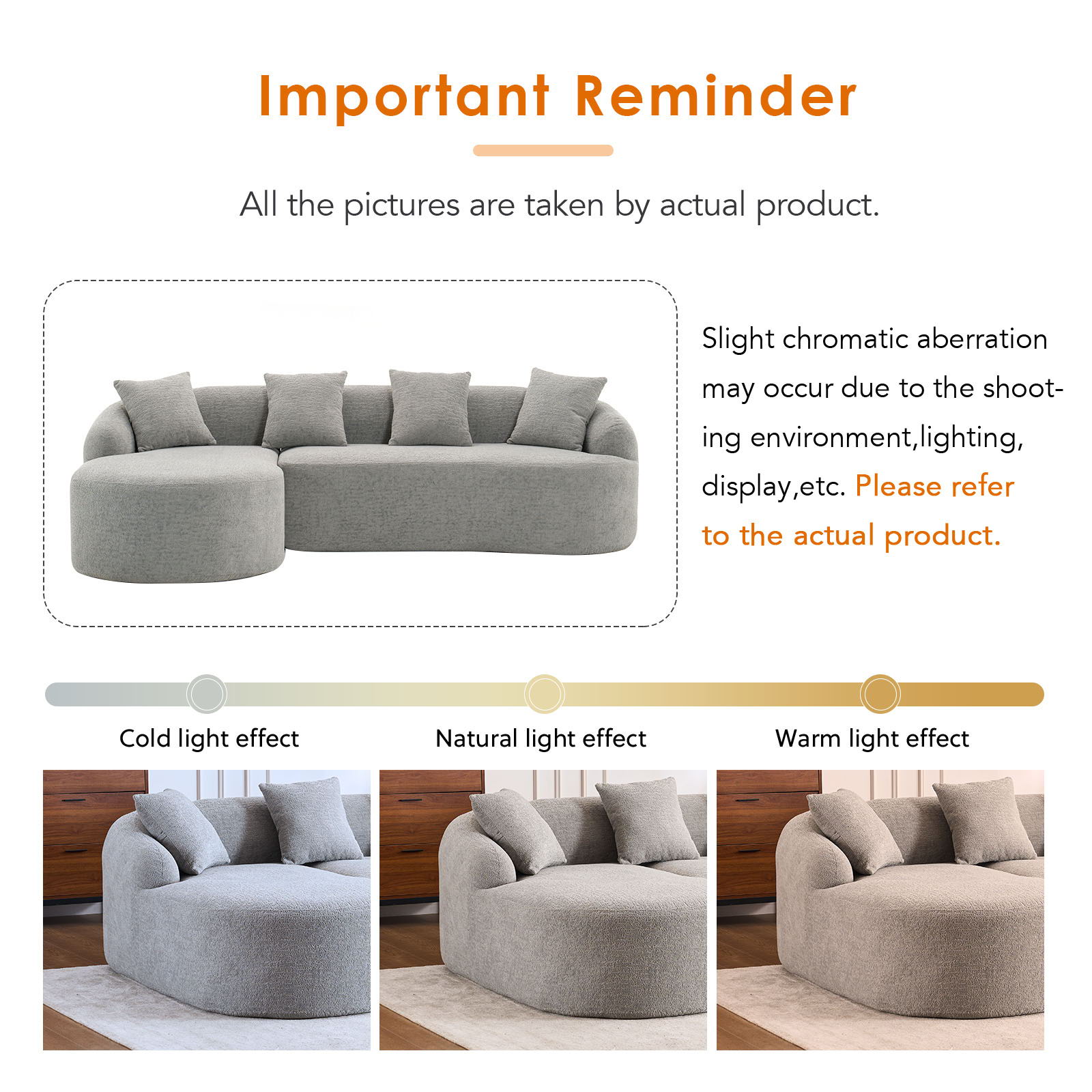 Combined Sofa With 4 Pillows