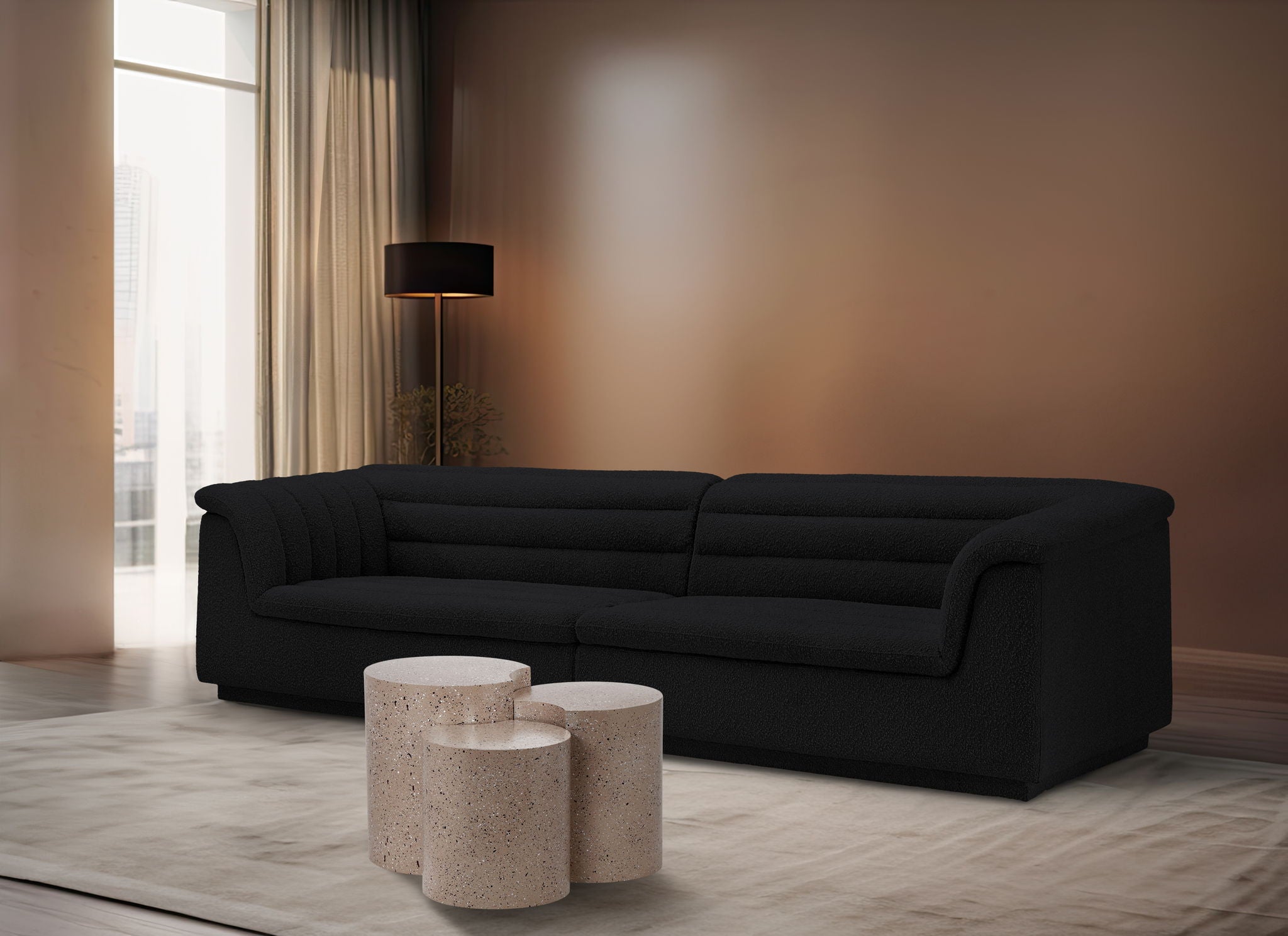 Dimple - 20" 3 Piece Modular End Table - Terazzo Finish