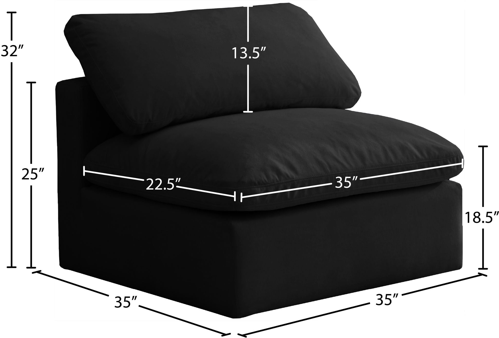 Plush - Modular Armless Chair