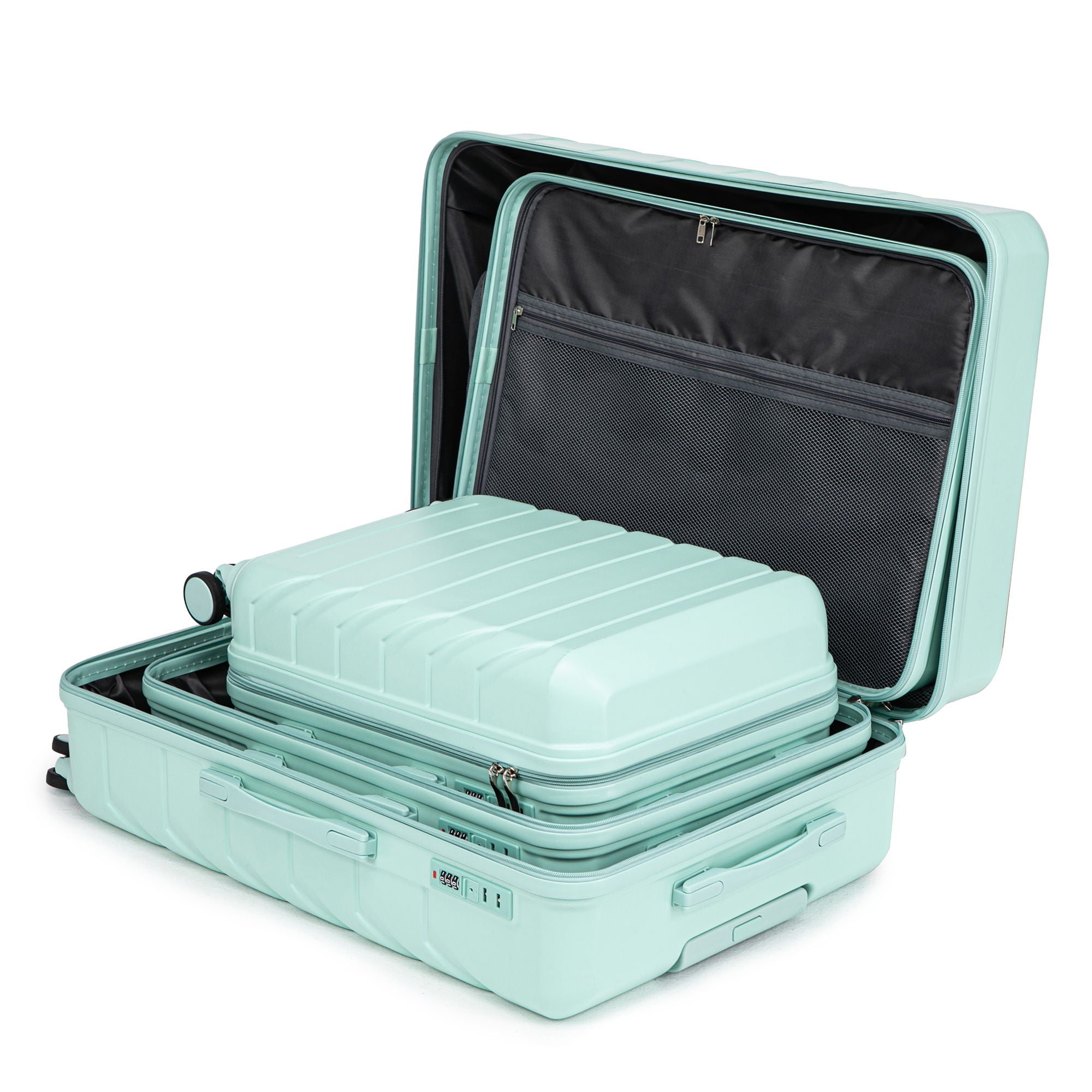3 Pieces Set 20" / 24" / 28" Spinner Wheel Luggage With Combination Lock