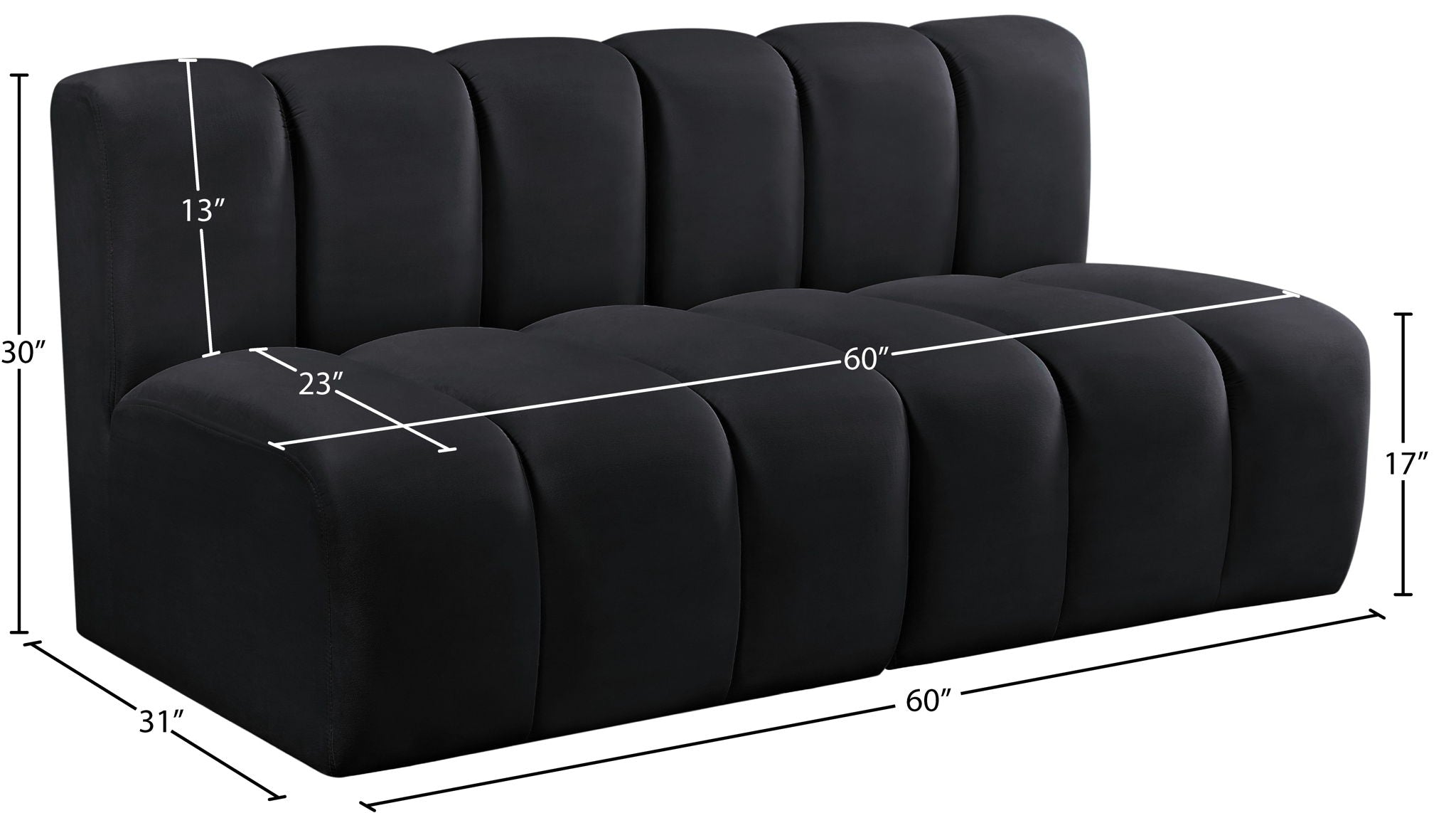 Arc - Velvet 2 Seats Modular Sofa