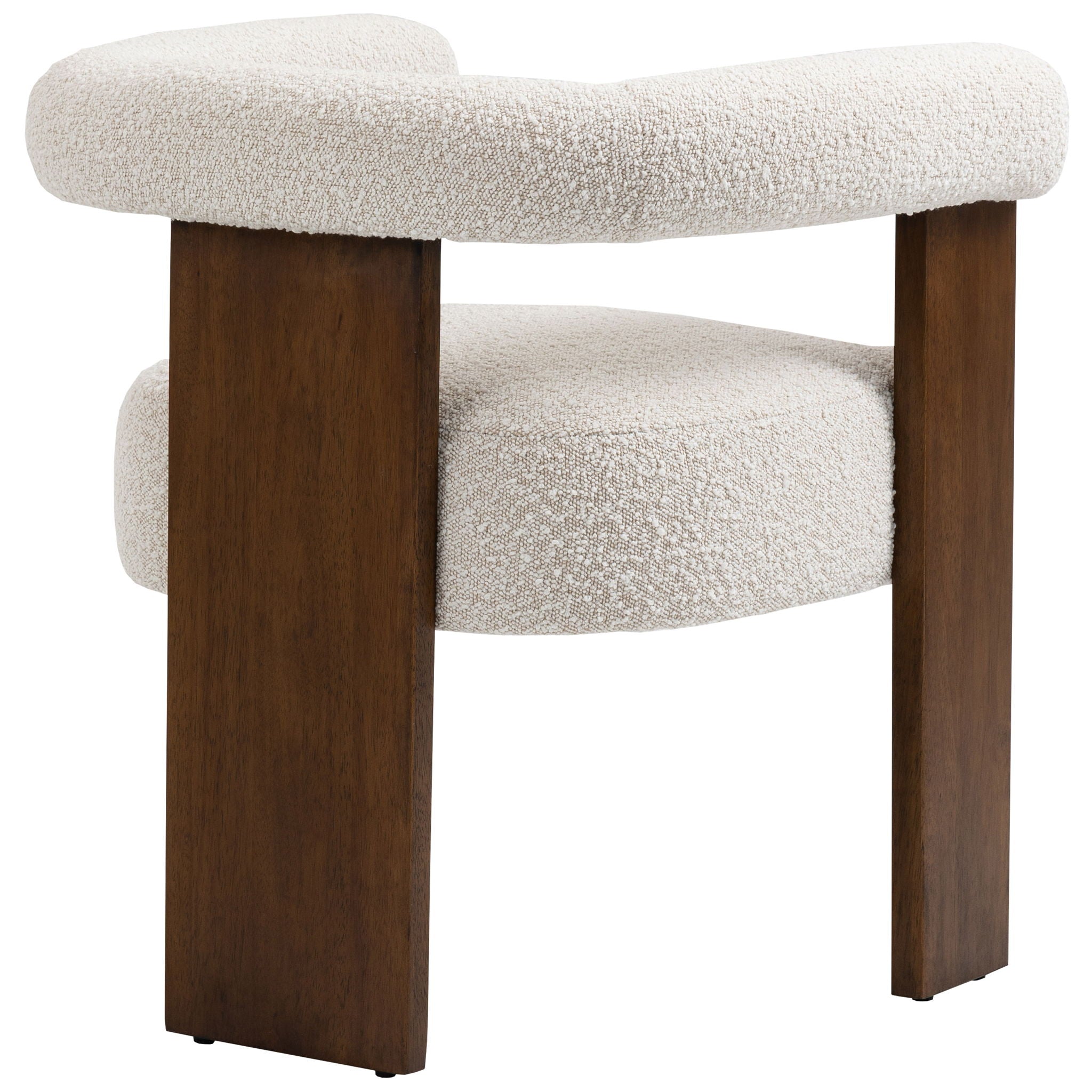 Barrel - Dining Chair - Dark Brown / Cream