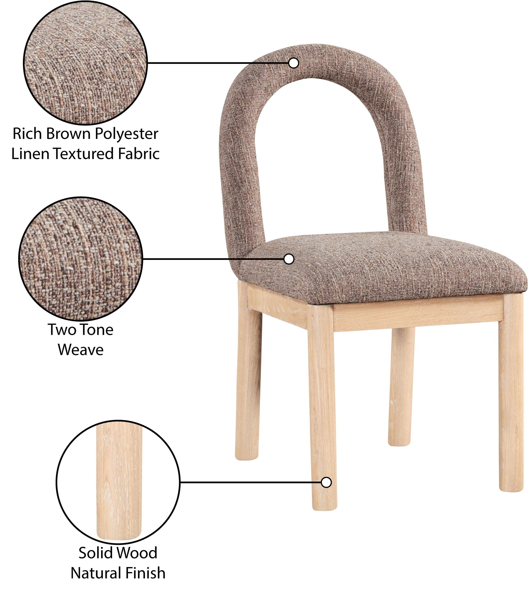 Conrad - Linen Dining Chair With Natural Legs