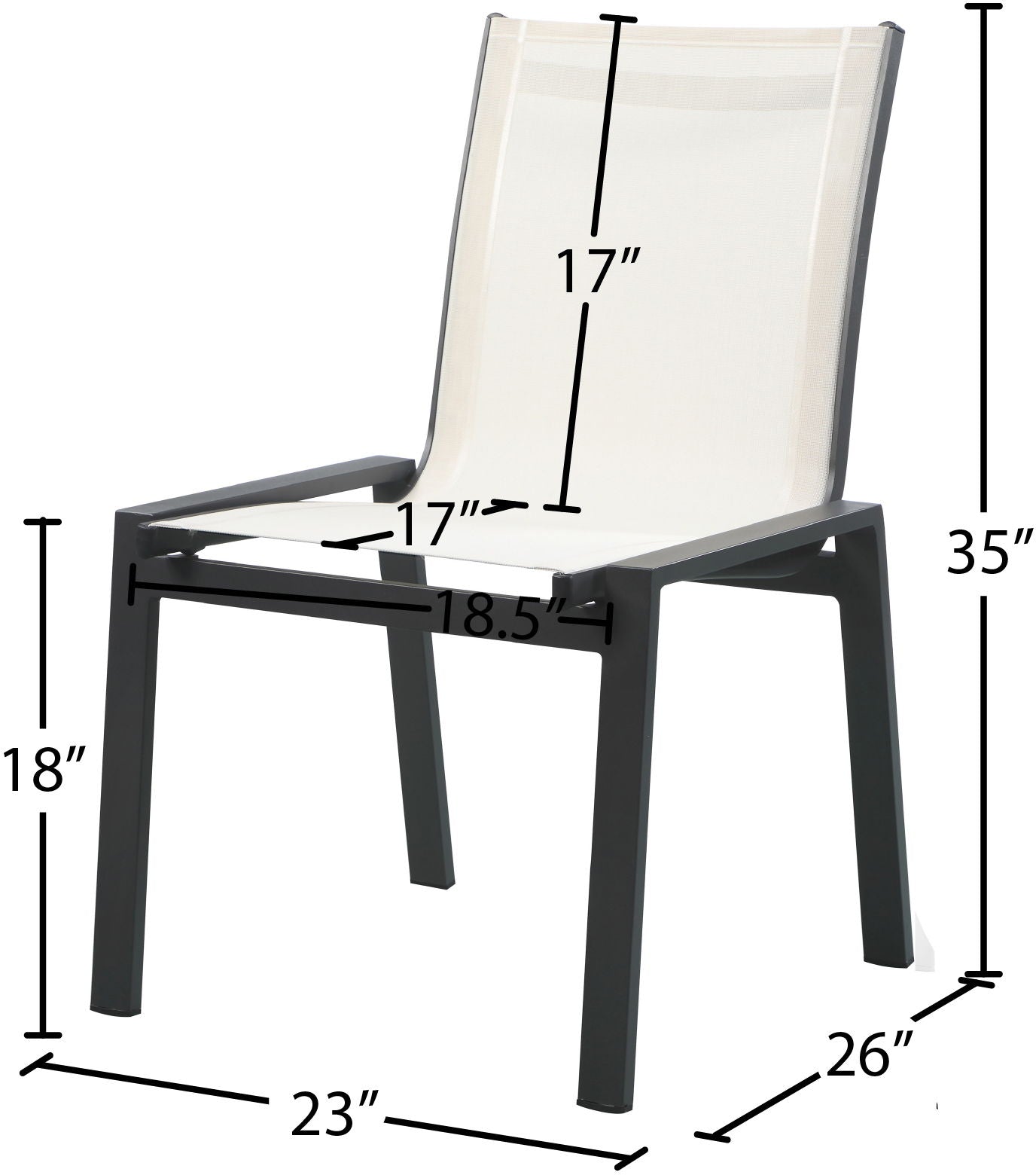 Nizuc - Outdoor Patio Dining Chair With Gray Frame (Set of 2)