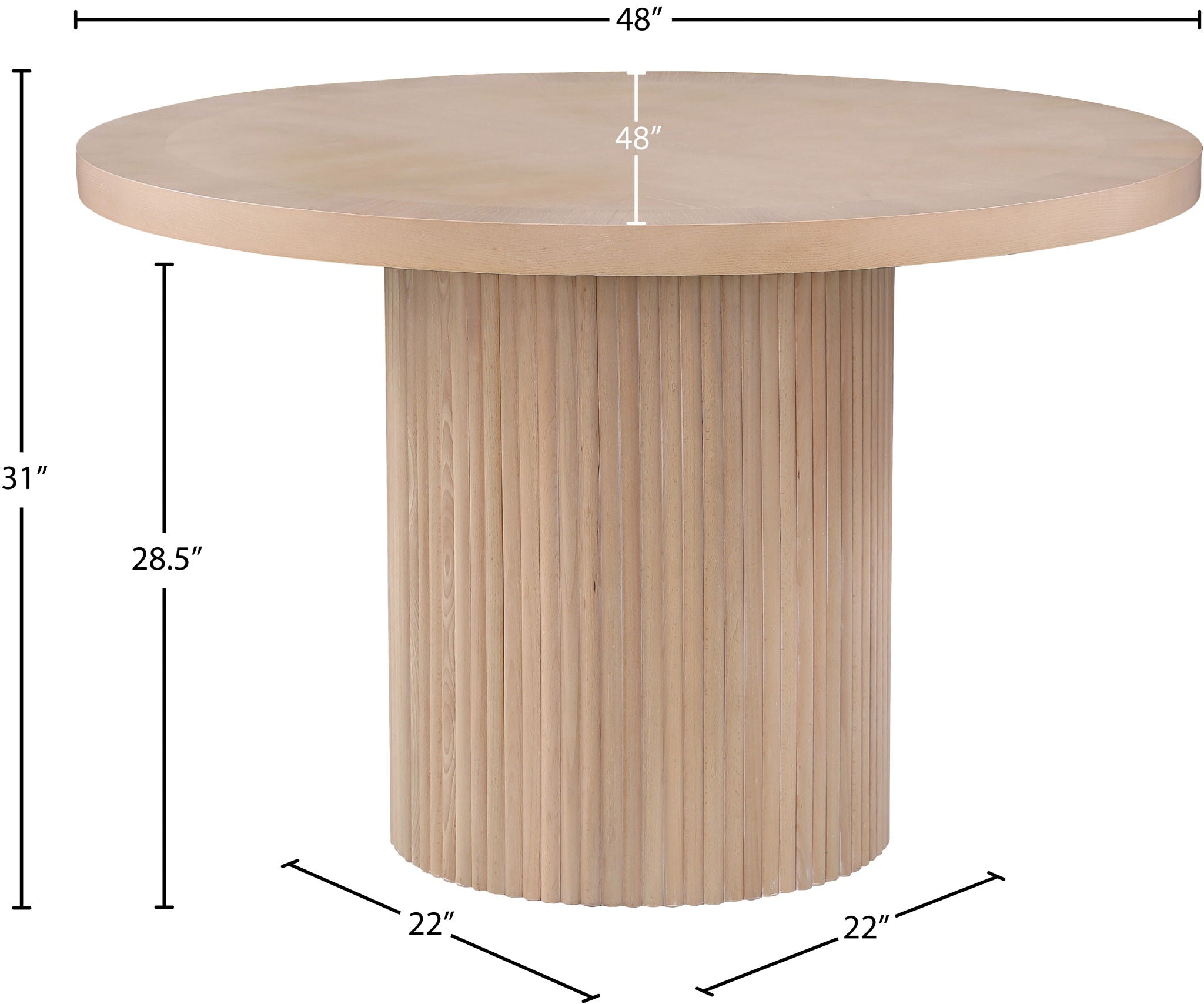 Belinda - Wood Oak Veneer Dining Table