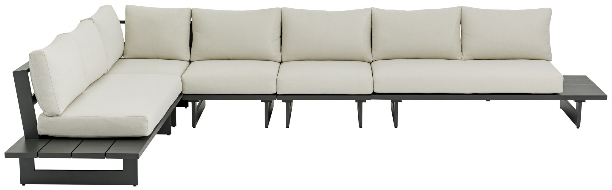 Maldives - 5 Piece Water Resistant Outdoor Patio Modular Sectional With Gray Base