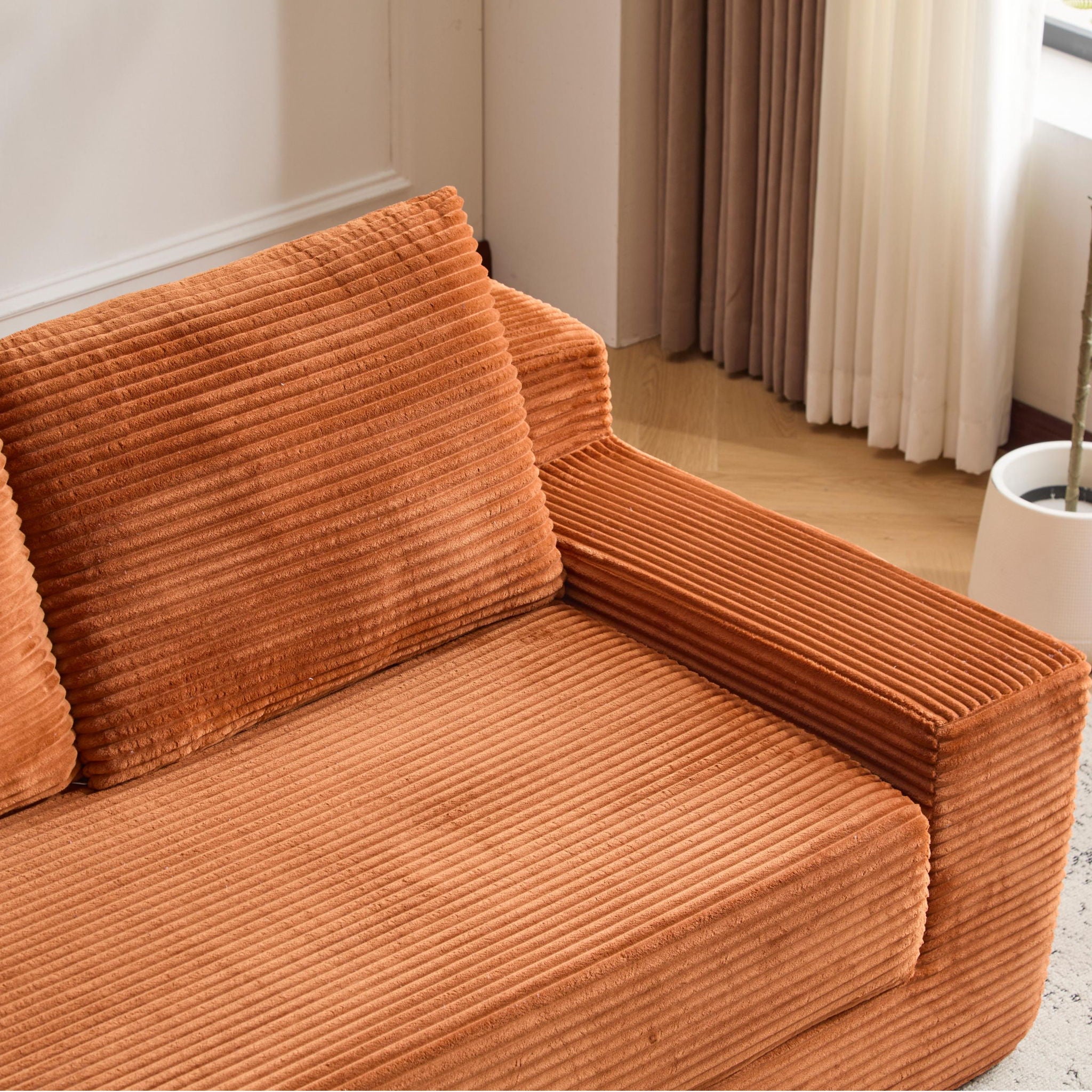 Comfortable Deep Seat Loveseat Sofa Bed, Reversible Cushion With Pillows