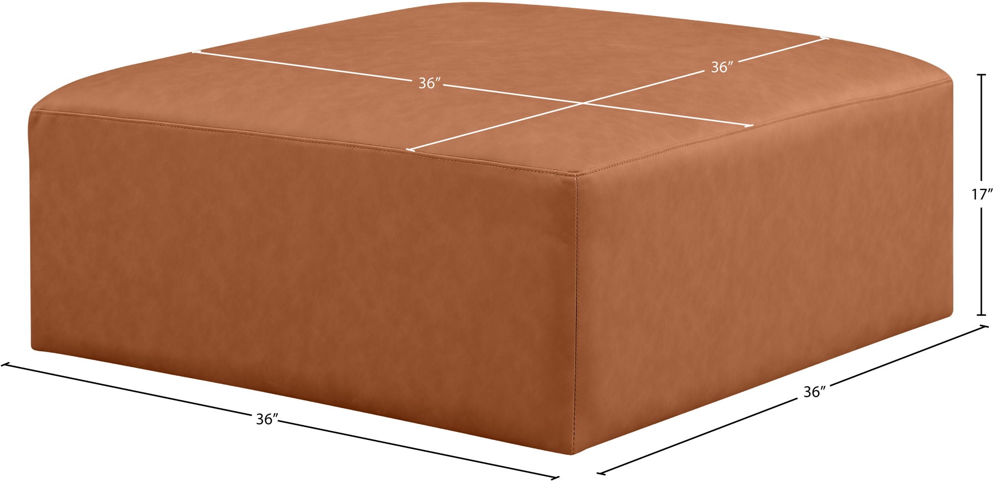 Cube - Ottoman - Cognac