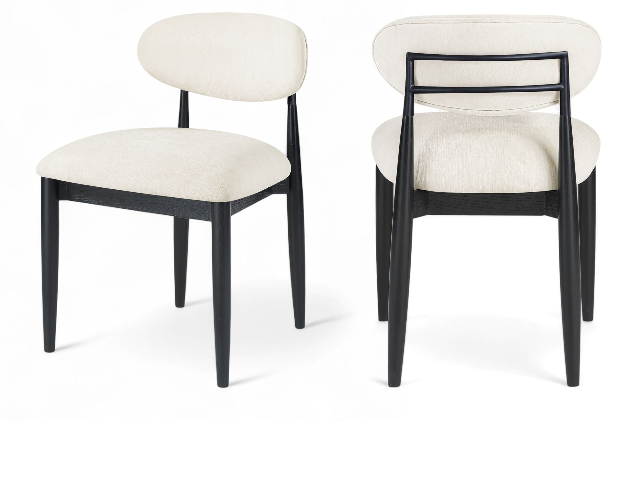 Riccio - Fabric Dining Side Chair (Set of 2) - Black Frame