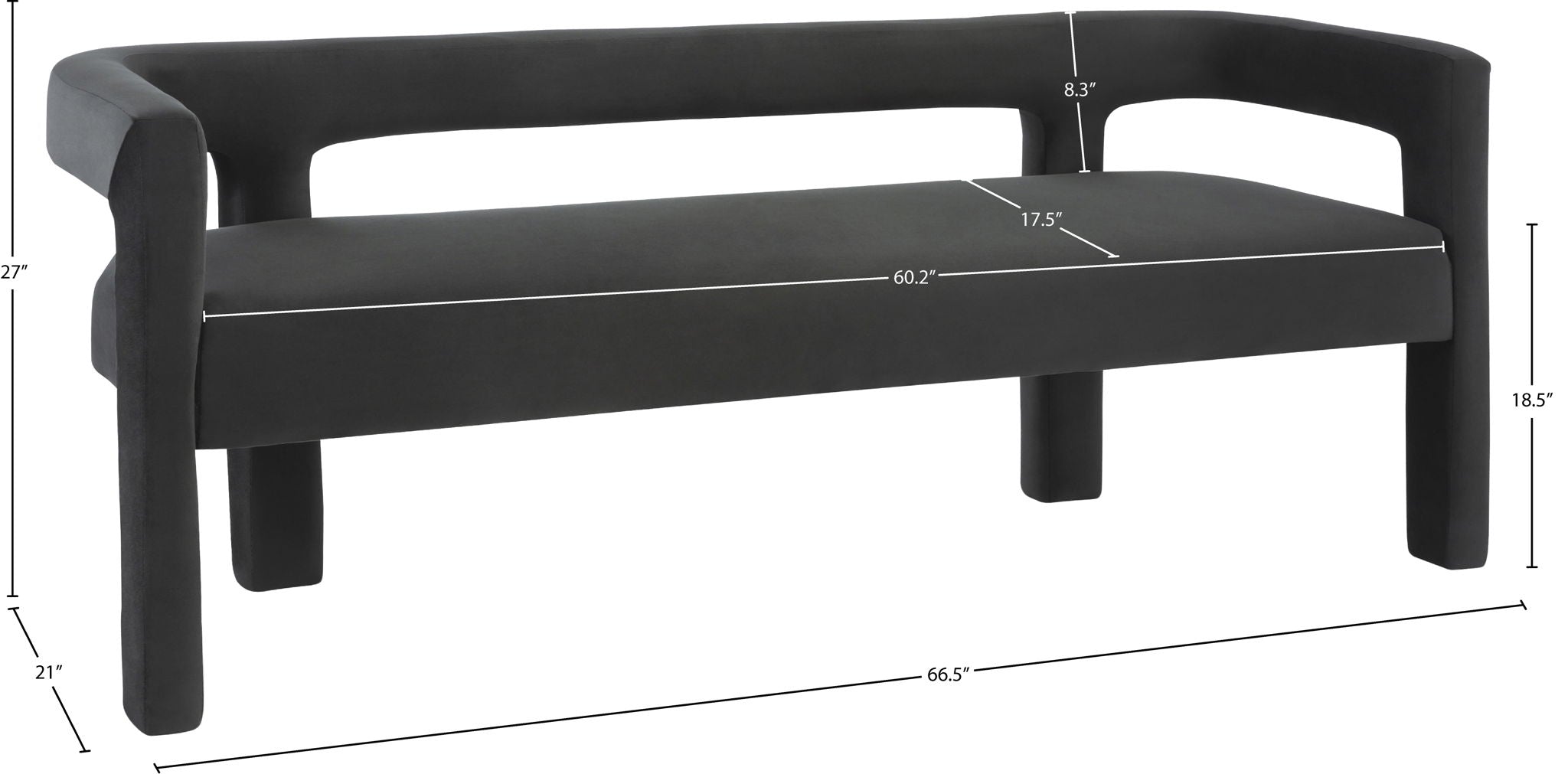Athena - Velvet Bench