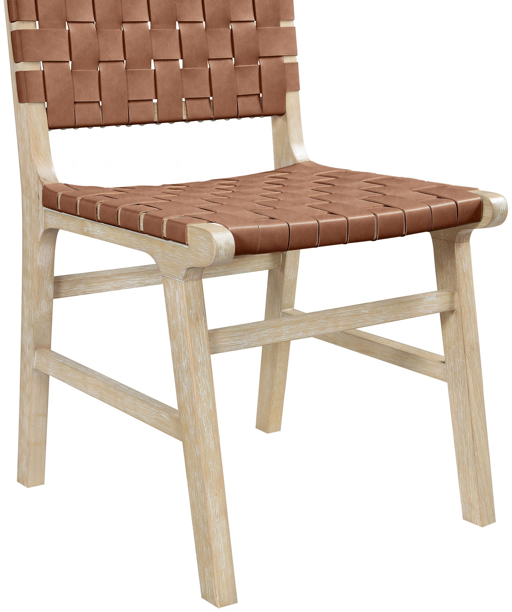 Entwine - Vegan Leather Upholstered Dining Chair - Painted Natural