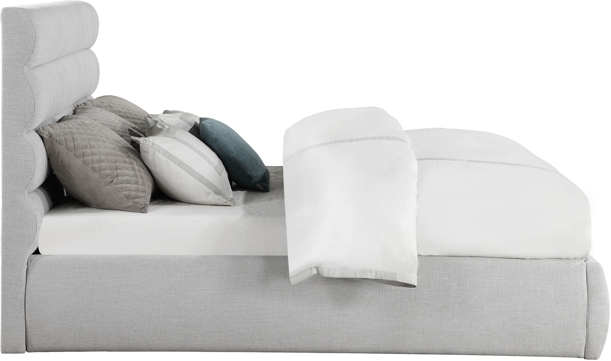 Adam - Linen Fabric Bed With 52" Headboard