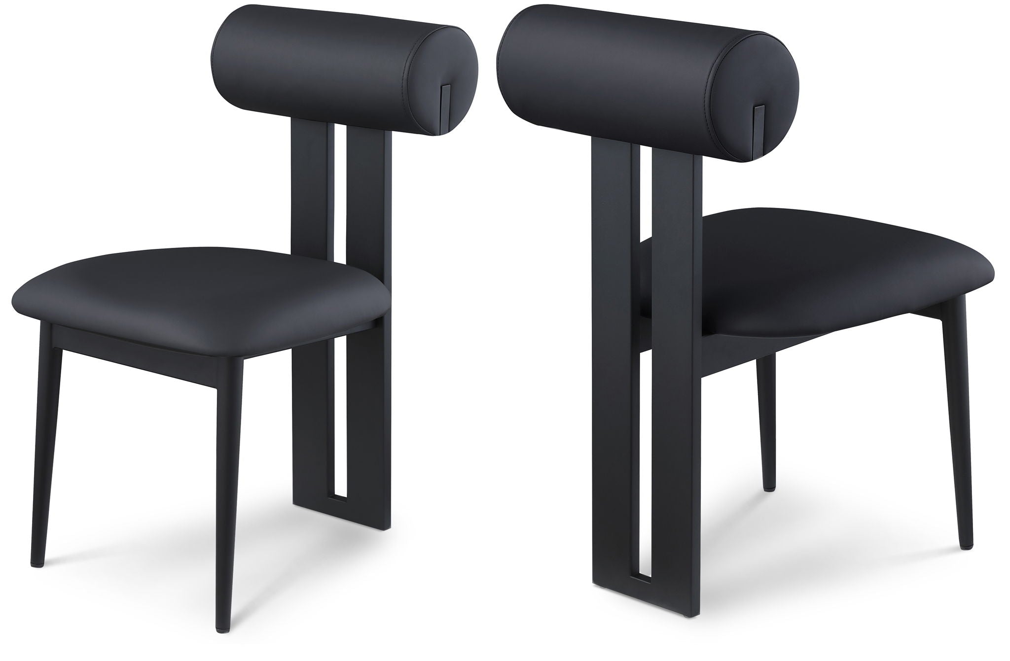 Dario - Faux Leather Dining Chair With Black Frame (Set of 2)