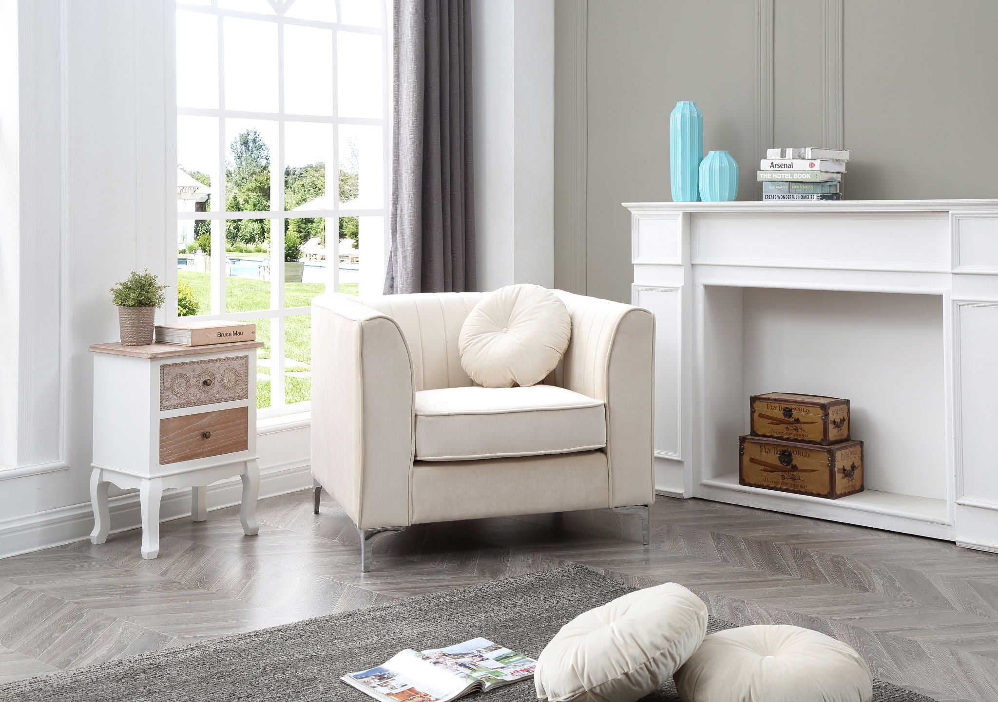 Contemporary Sloped Armchair
