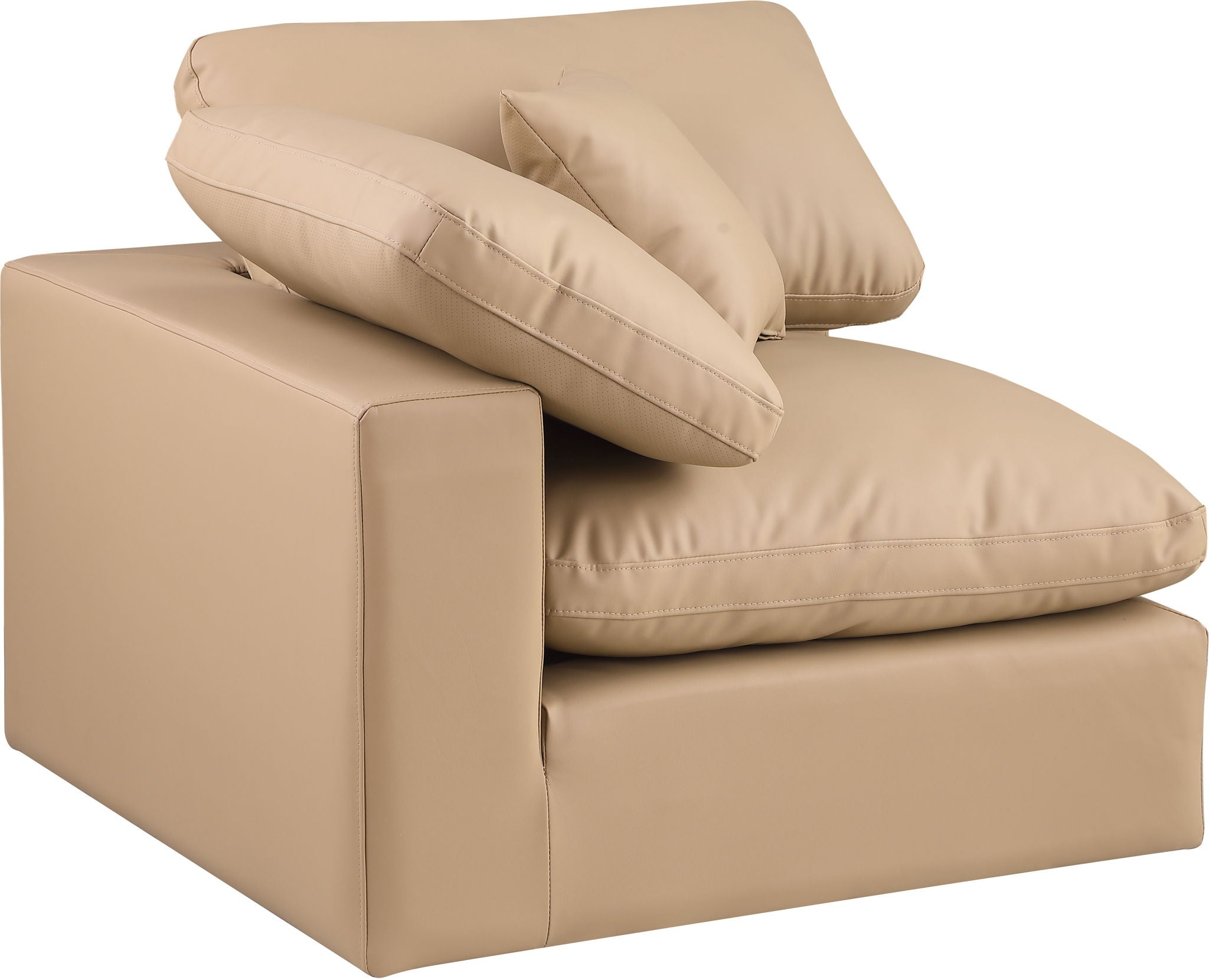 Comfy - Faux Leather Corner Chair - Tan