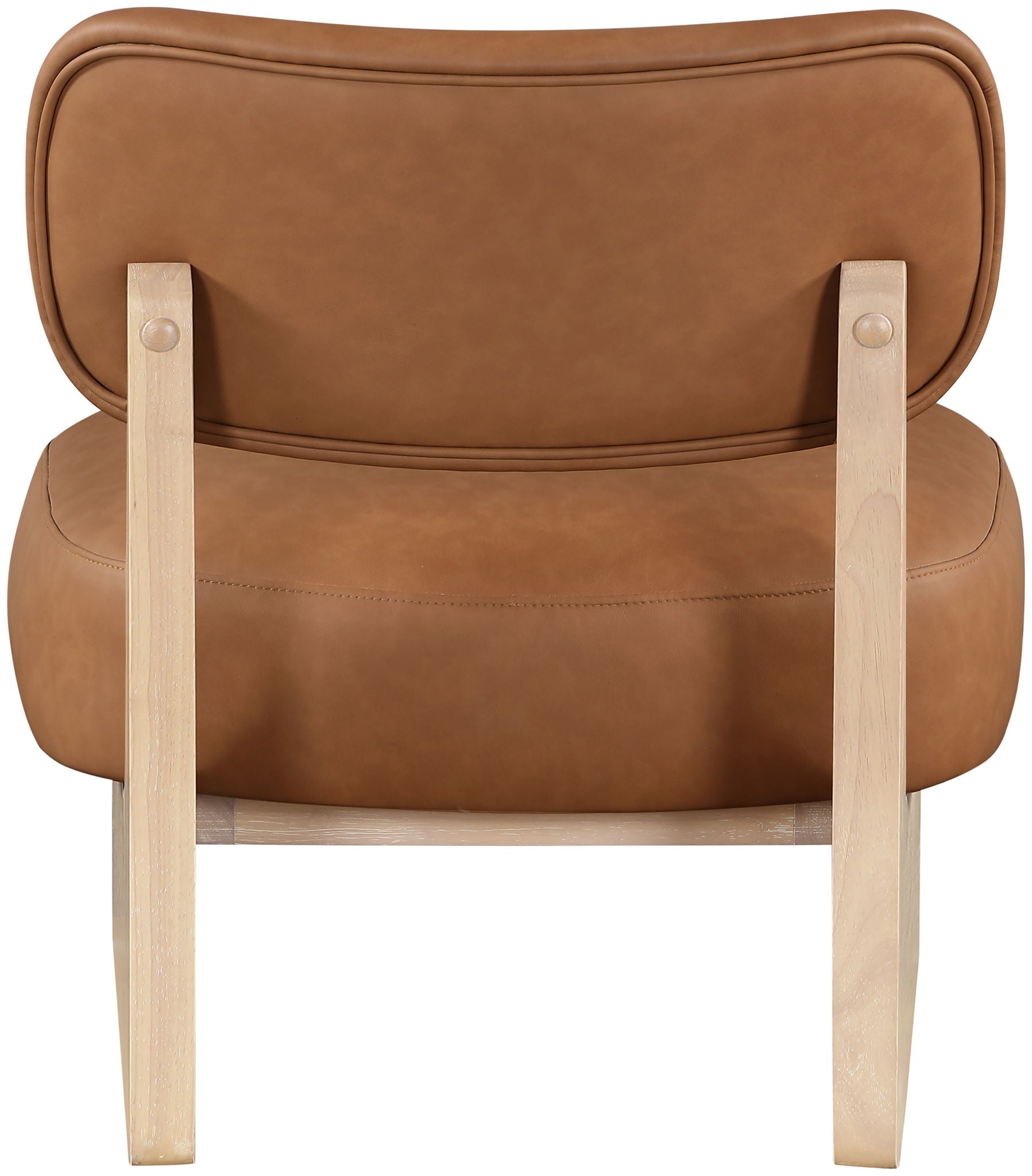 Vetra - Vegan Leather Upholstered Accent Chair With Natural Base