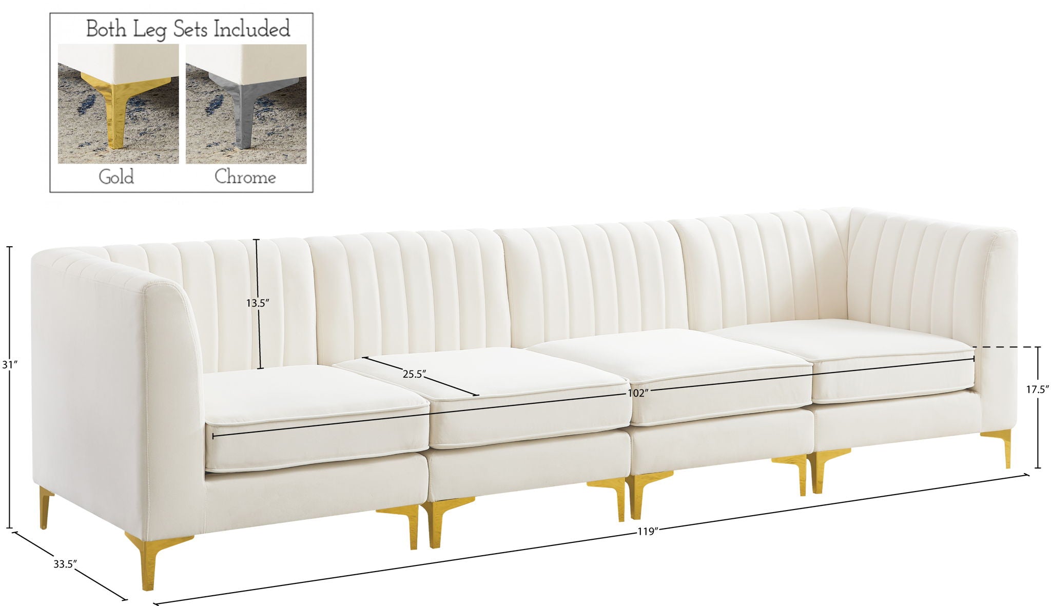 Alina - Modular 4 Seat Sofa