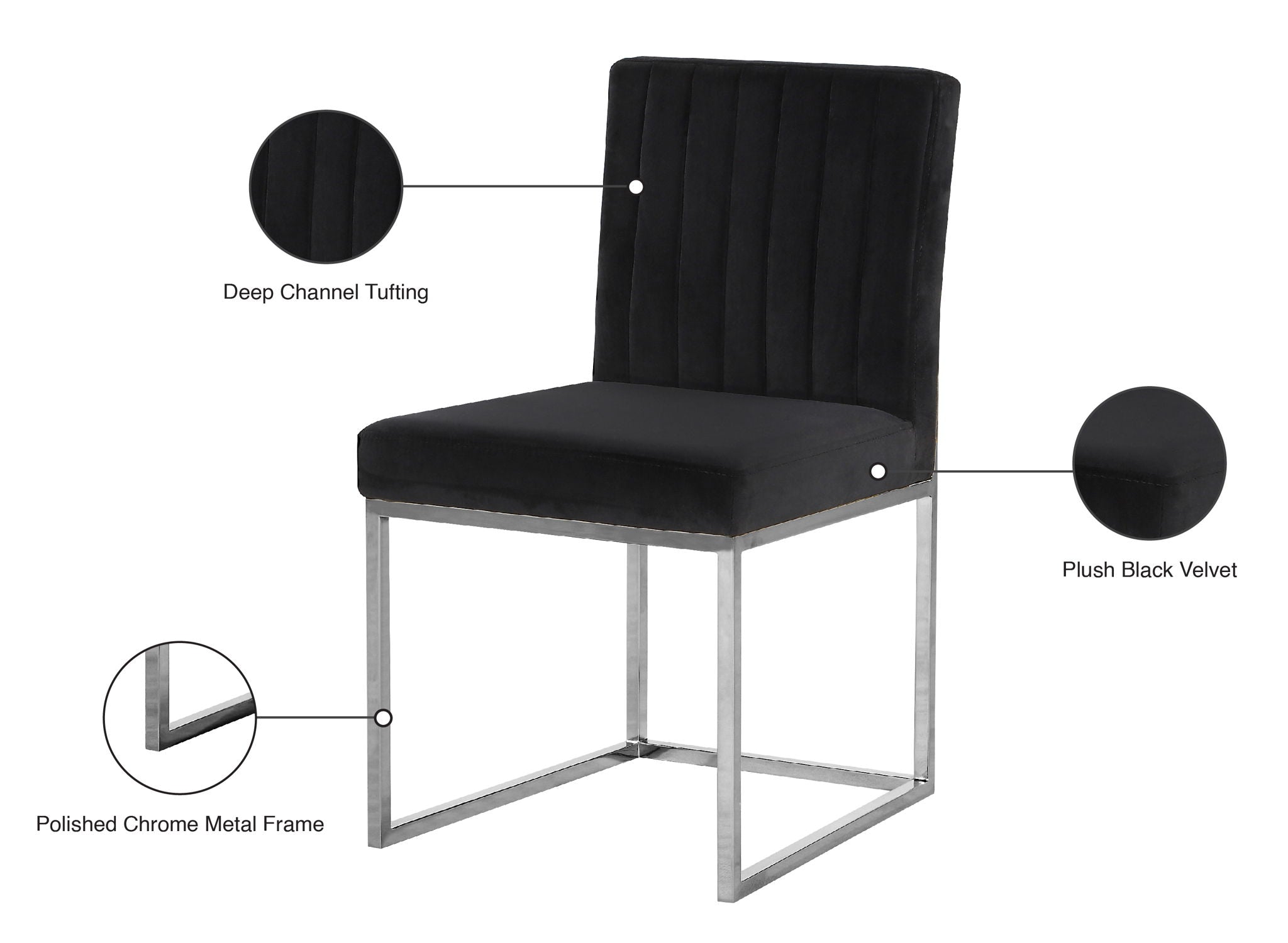 Giselle - Dining Chair with Chrome Base (Set of 2)