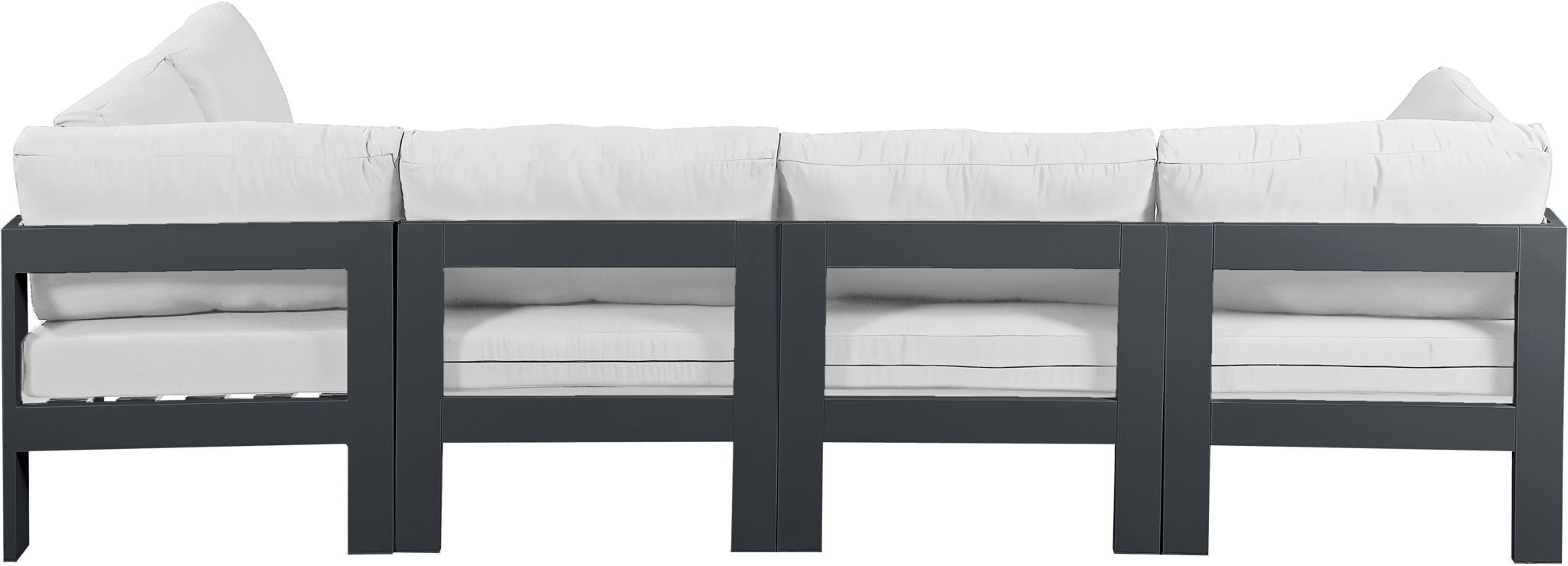 Nizuc - Outdoor Patio 5 Piece Modular Sectional With Gray Frame