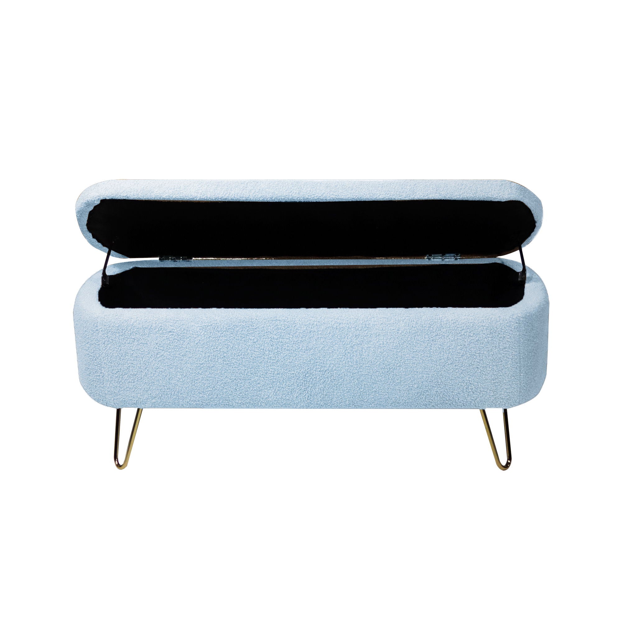 Storage Ottoman Bench For End Of Bed Legs, Modern Camel Faux Fur Entryway Bench Upholstered Padded With Storage For Living Room Bedroom