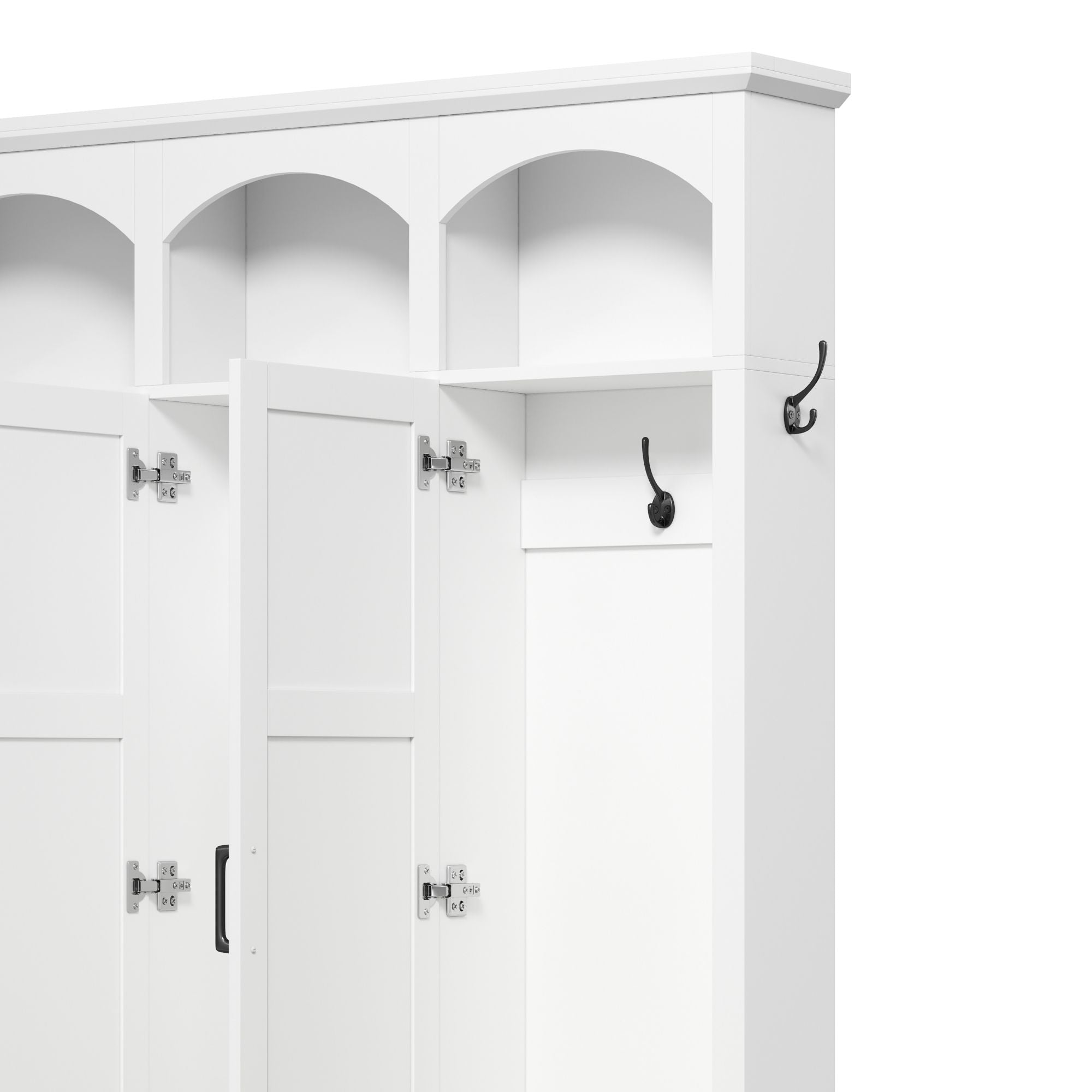 Classic Arched Design Hall Tree With 3 Hidden Storage