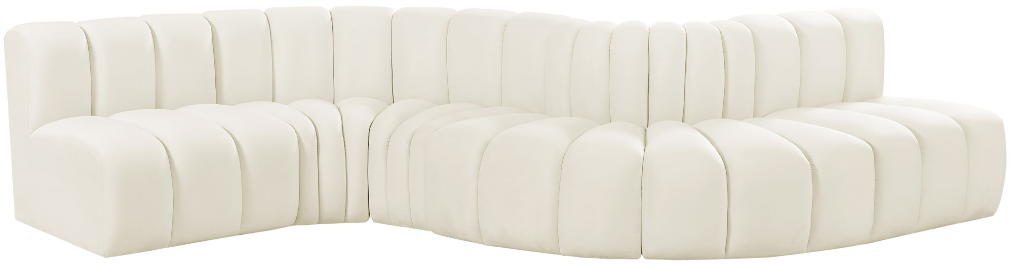 Arc - Velvet 6 Piece Curved Modular Sofa