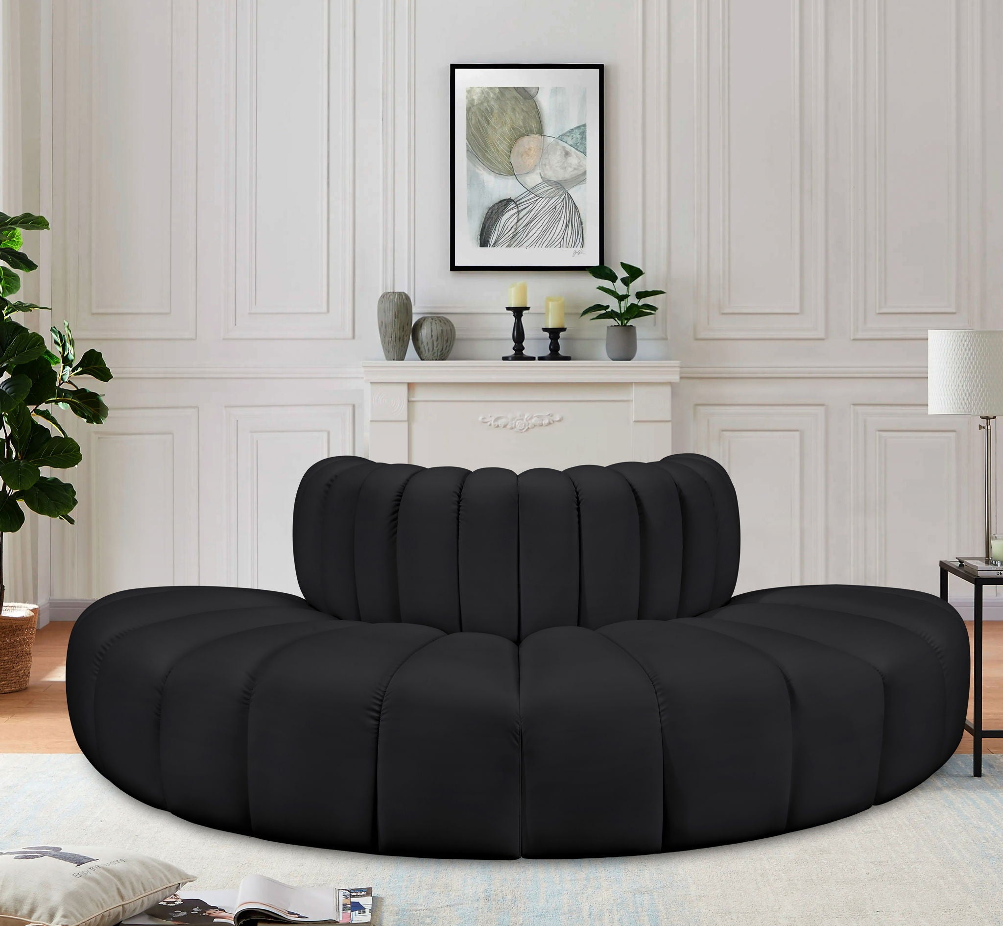 Arc - Faux Leather 4 Piece Modular Sofa