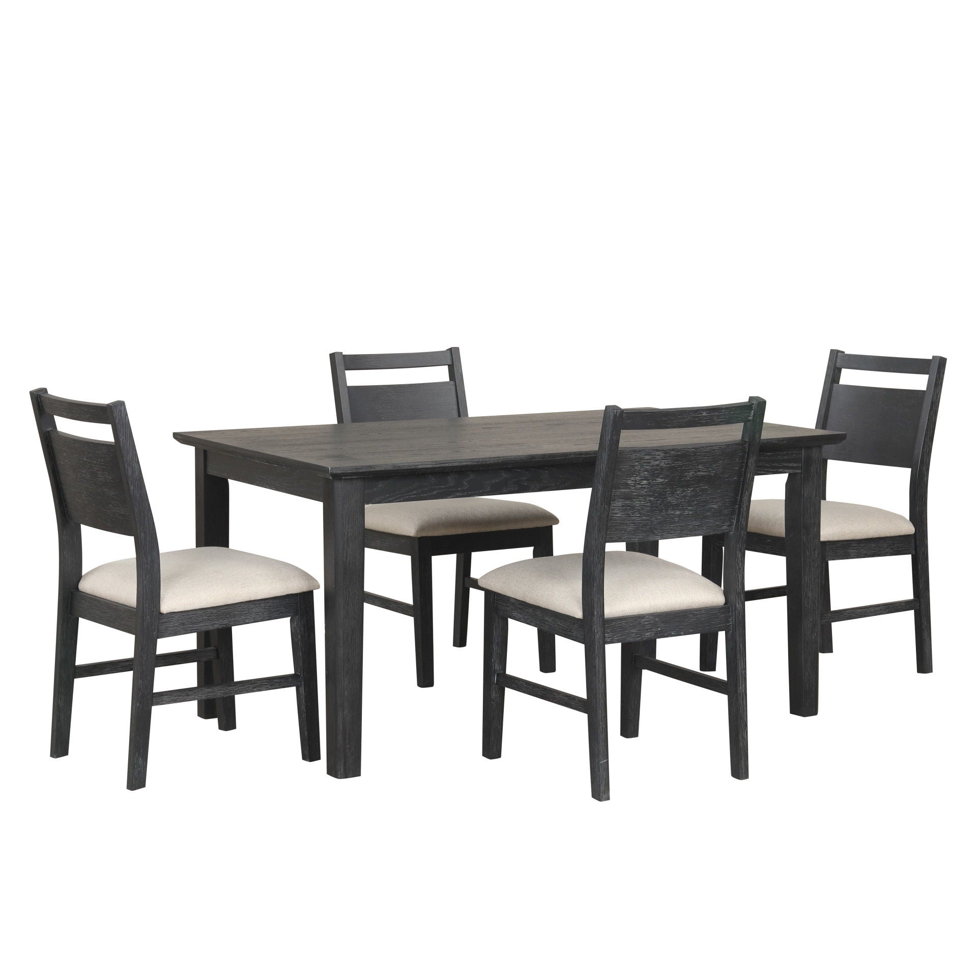 Sable Crest - 5 Piece Set (Rectangle Dining Table & 4 Chairs) - Black