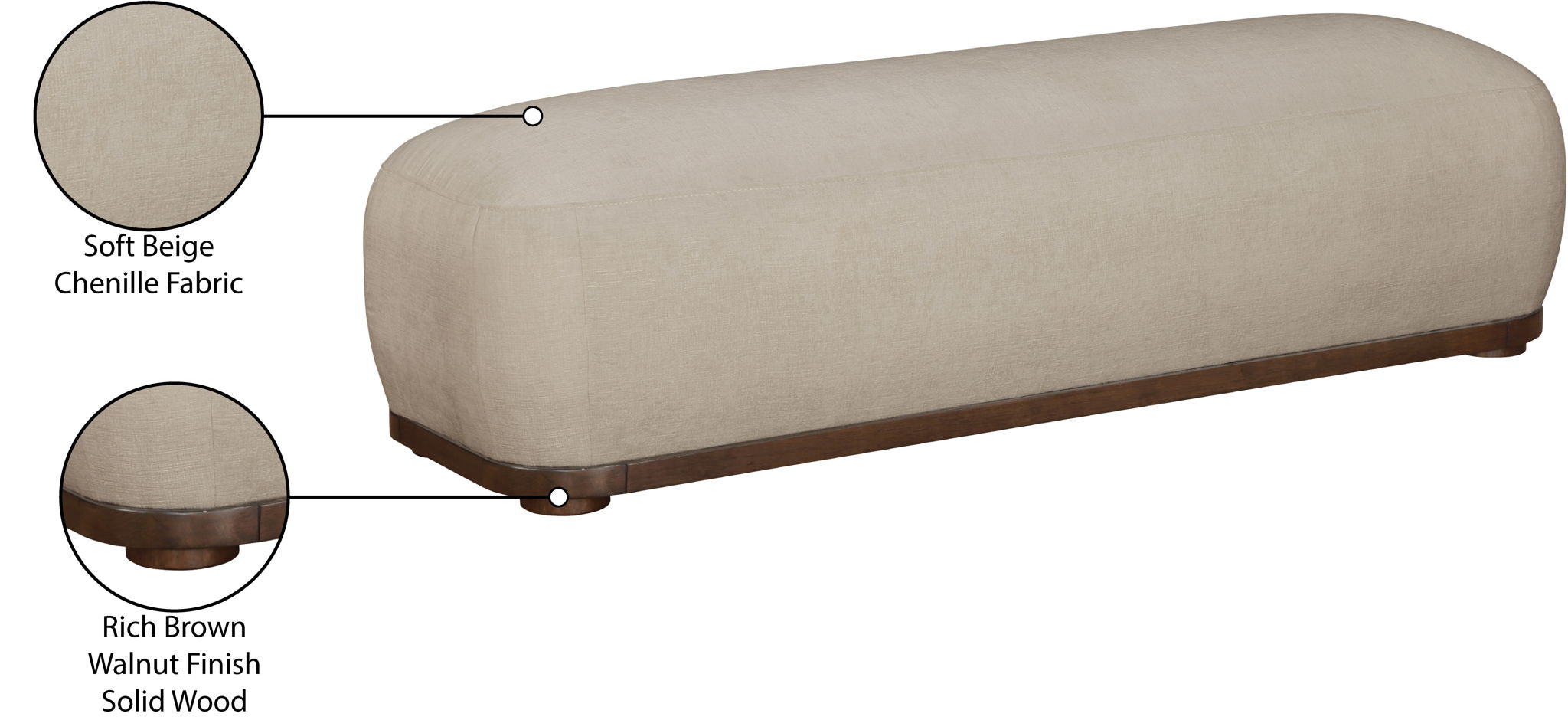 Calum - Bench - Dark Brown Frame