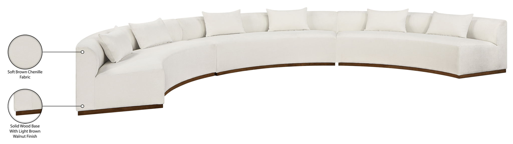 Avanti - Chenille Fabric Upholstered 3 Piece Modular Sectional