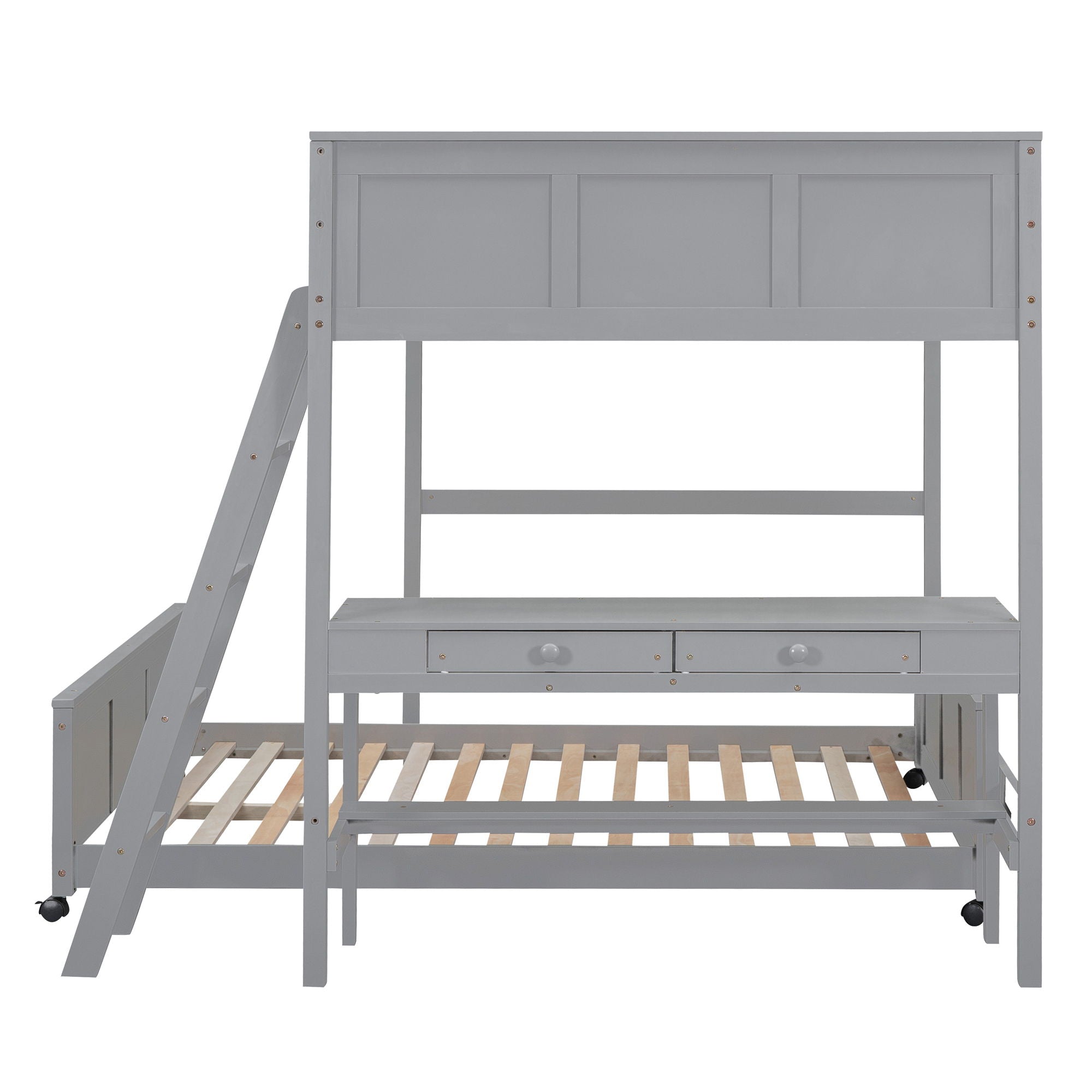 Full Over Full Bunk Bed With Desk