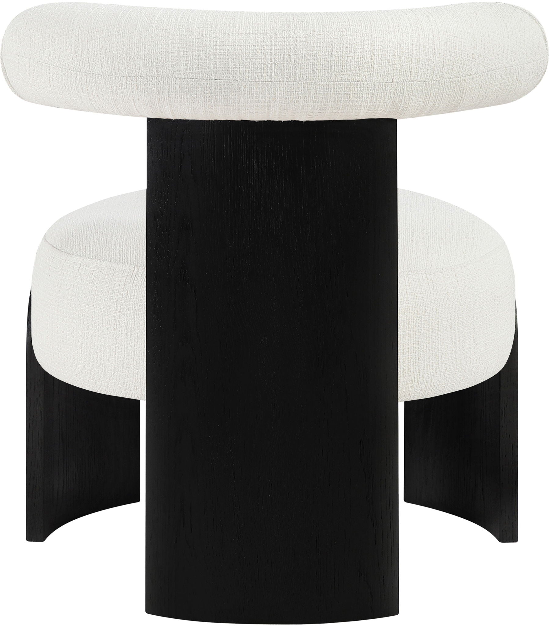 Calder - Linen Textured Fabric Upholstered Accent Chair - Painted Black Base