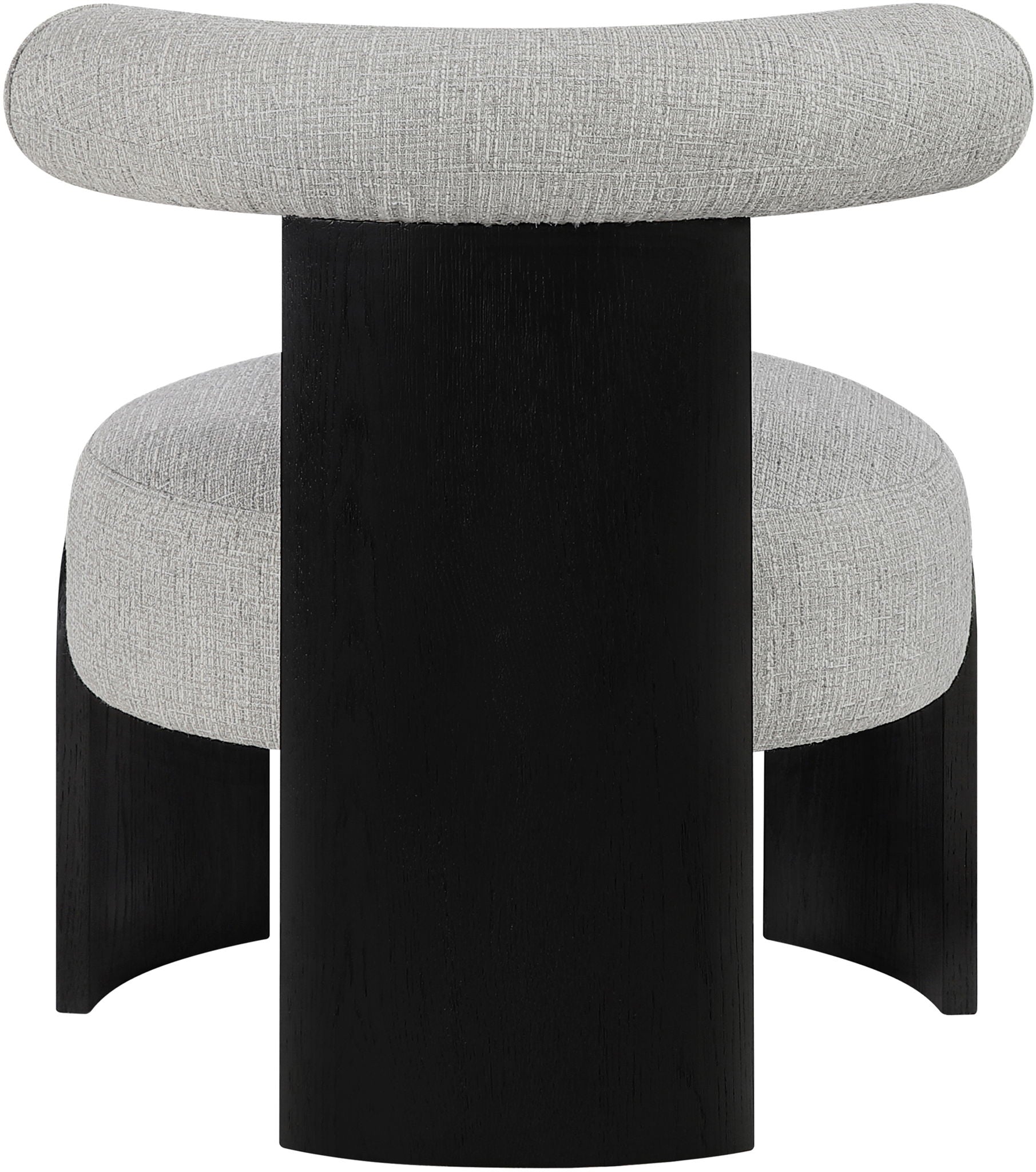 Calder - Linen Textured Fabric Upholstered Accent Chair - Painted Black Base