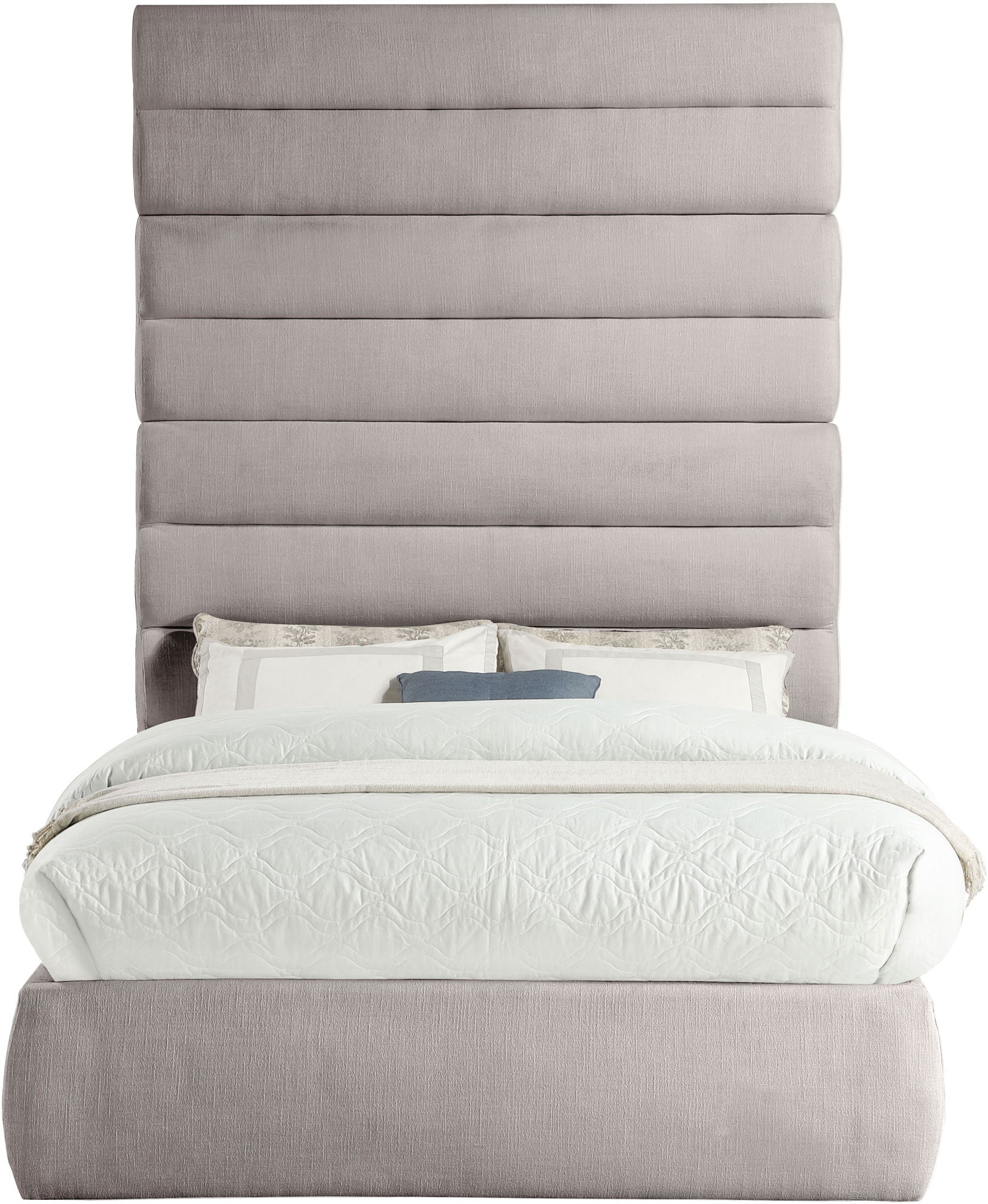 Adam - Linen Fabric Bed With 89" Headboard