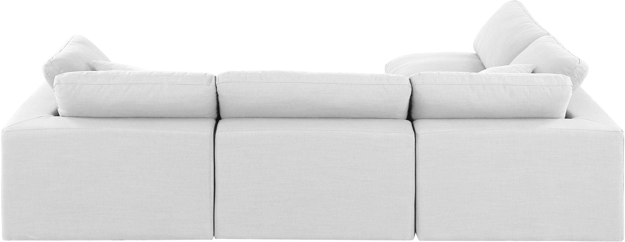 Comfy - 4 Piece Linen Fabric Modular Armless Sectional