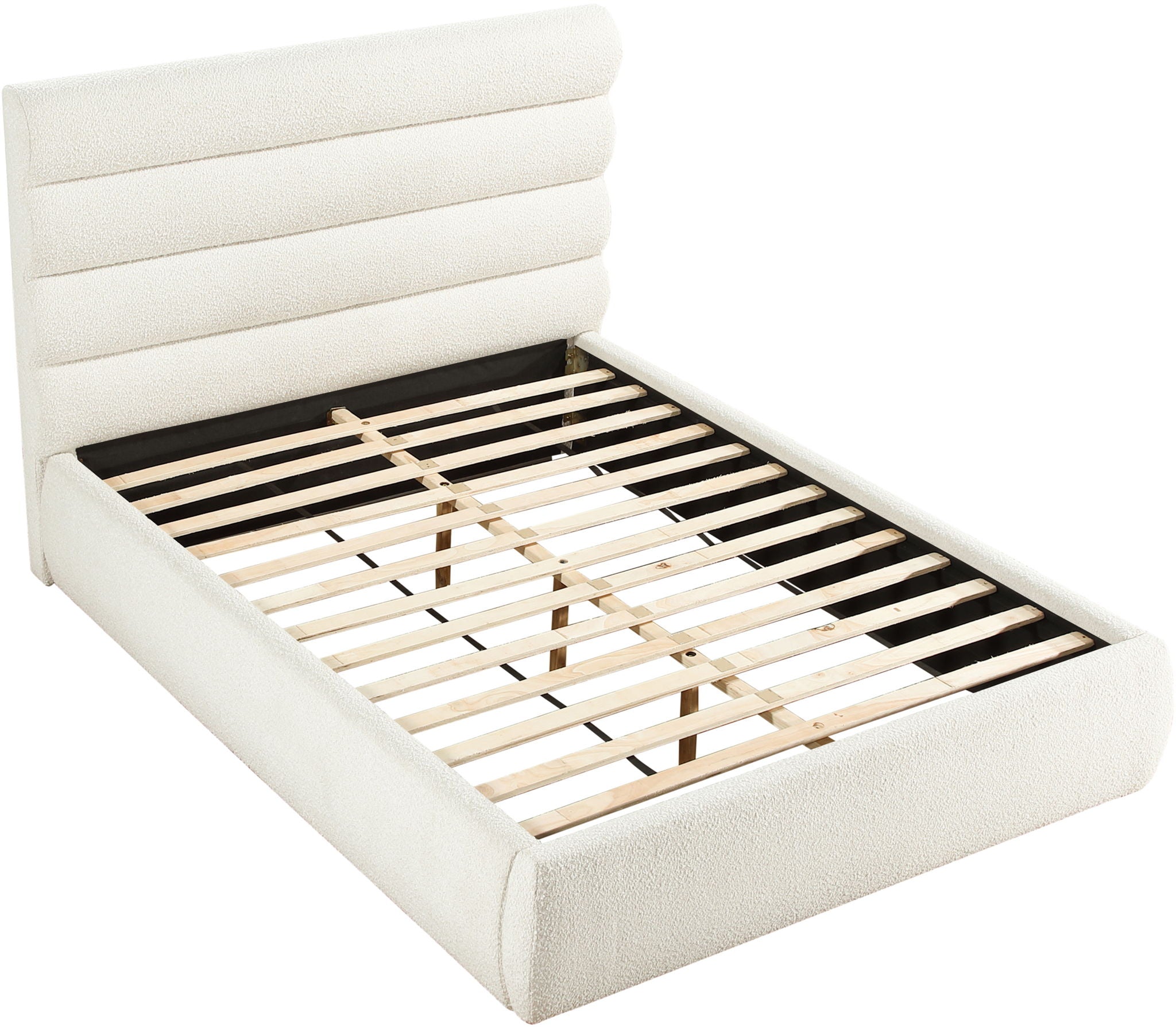 Adam - Boucle Fabric Bed With 52" Headboard