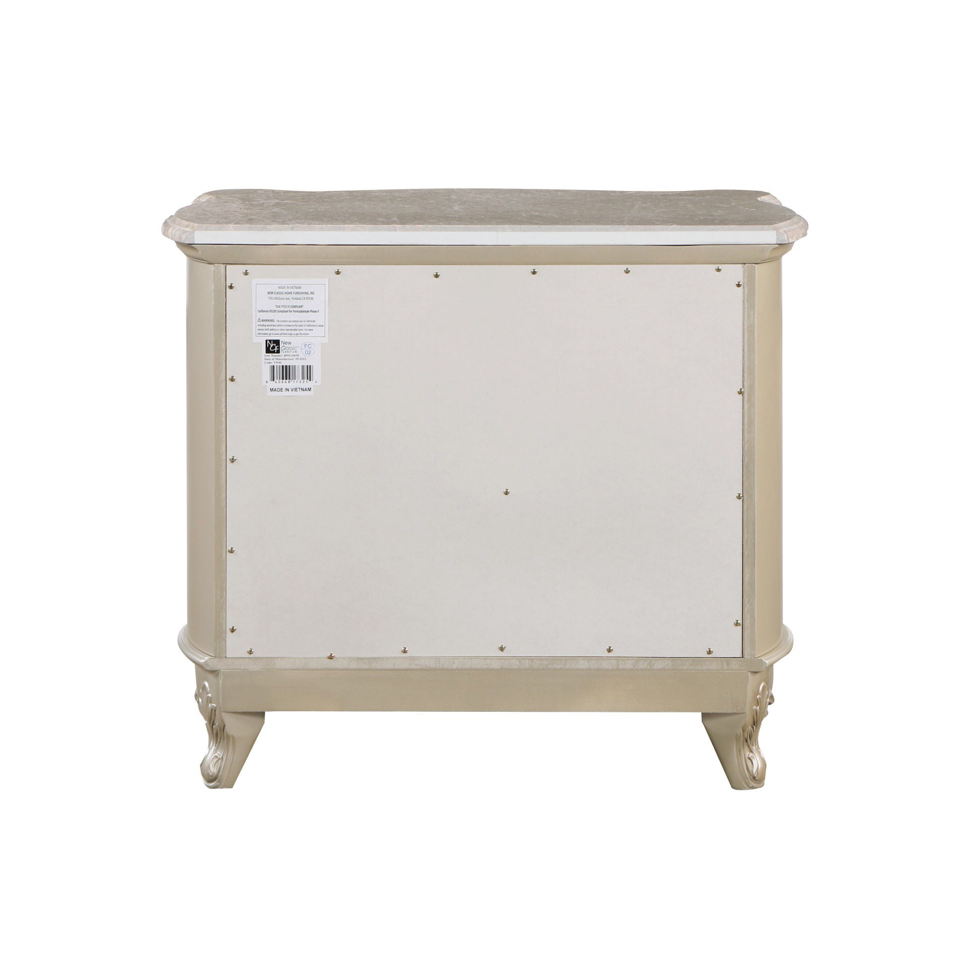 Monique - Nightstand With Marble Top - Champagne