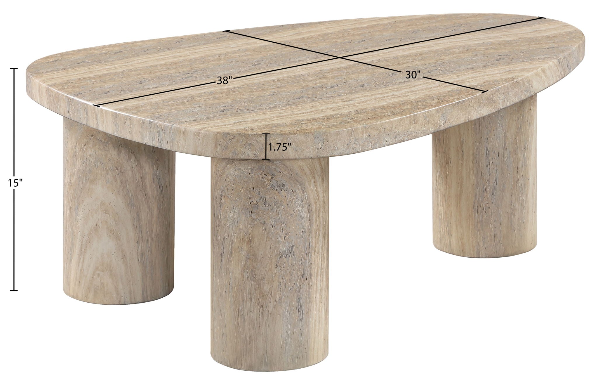 Teramo - Traverine Concrete Indoor/Outdoor Coffee Table