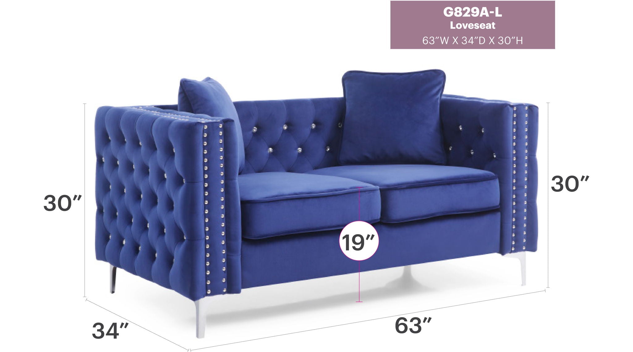 Elegant Track Arm Loveseat