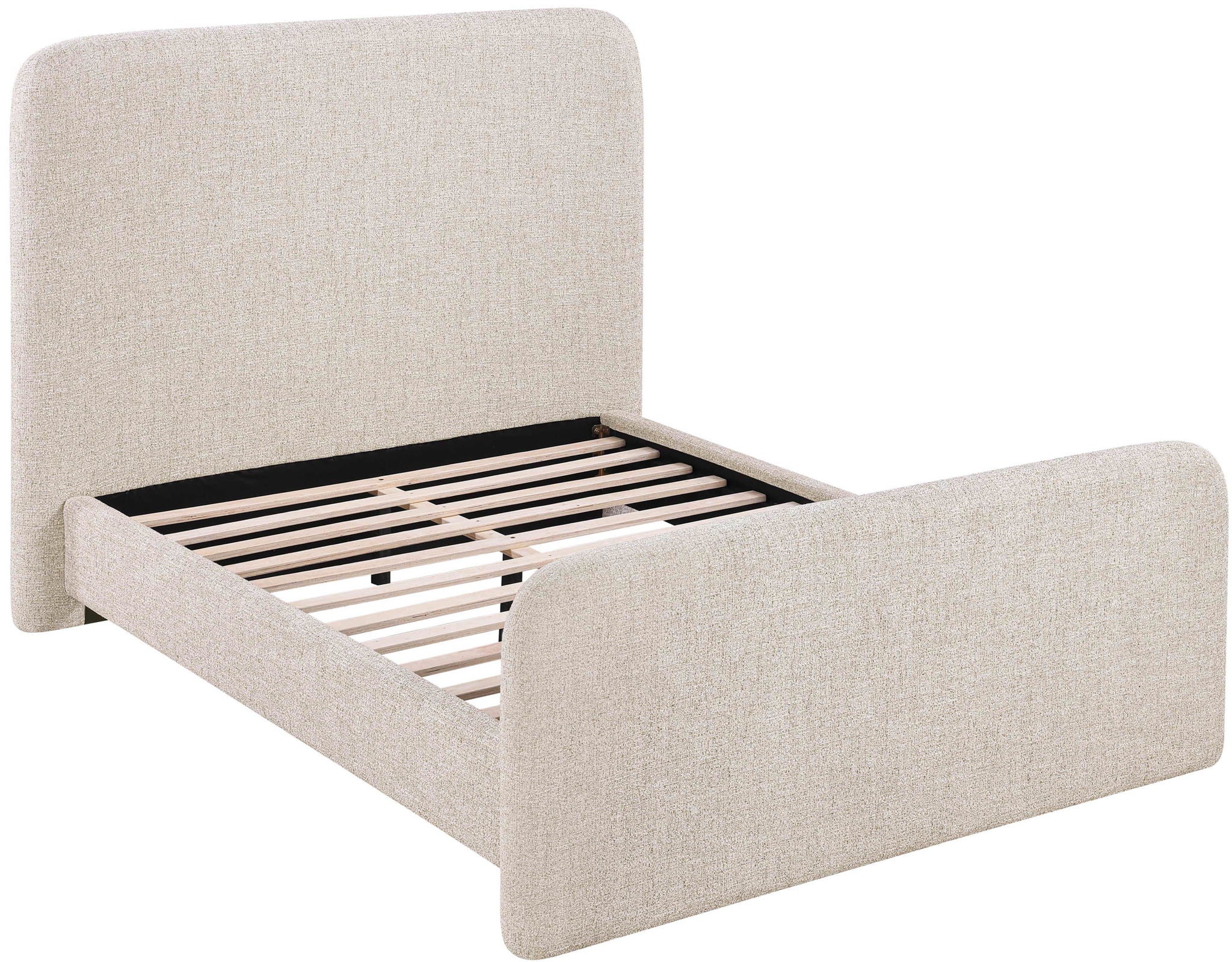 Fira - Linen Textured Fabric Upholstered Bed