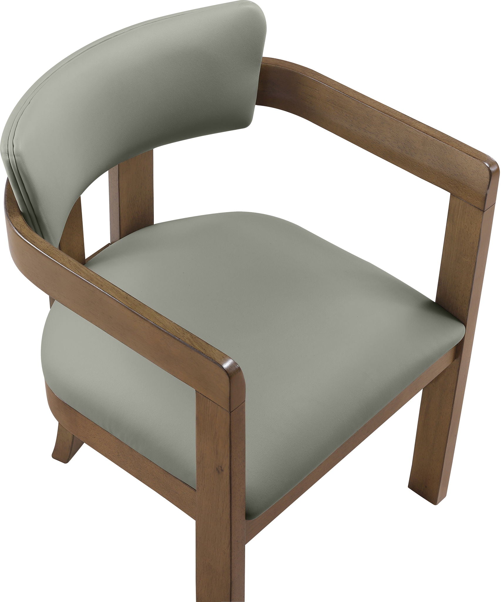 Lavrin - Vegan Leather Upholstered Dining Arm Chair (Set of 2) - Walnut Base
