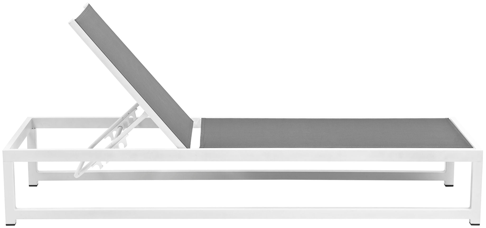 Maldives - Water Resistant Outdoor Patio Adjustable Sun Chaise Lounge Chair With White Base